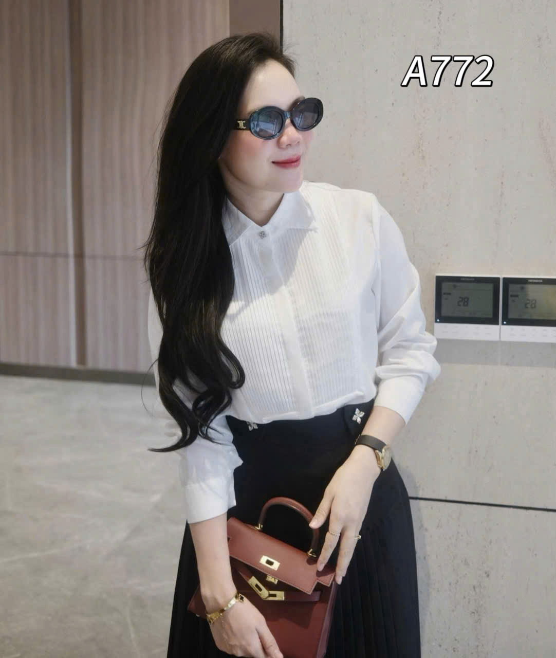 A772 Áo sơ mi dài tay li ngực