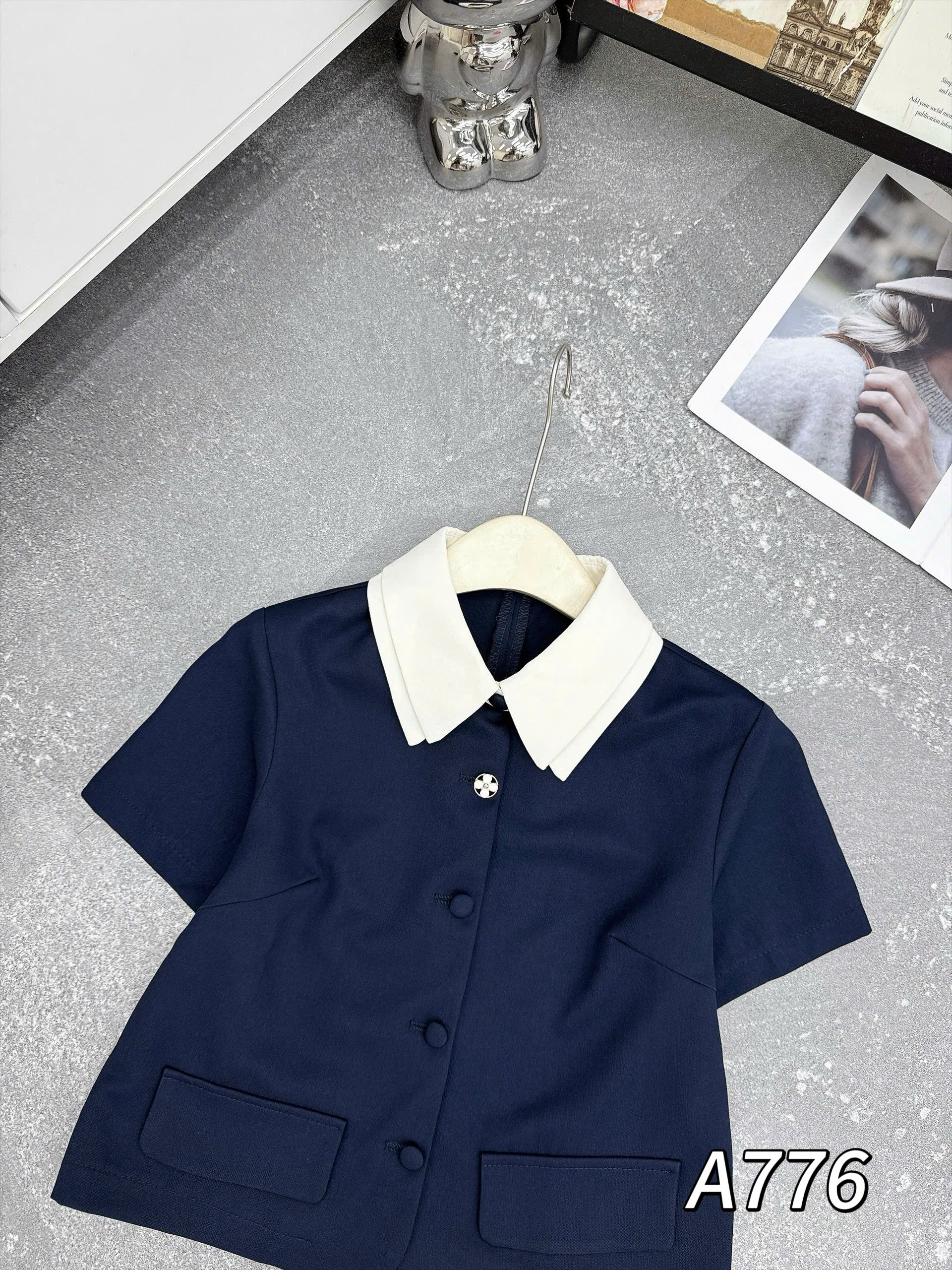 A776 Áo sơ mi cổ 2 tầng