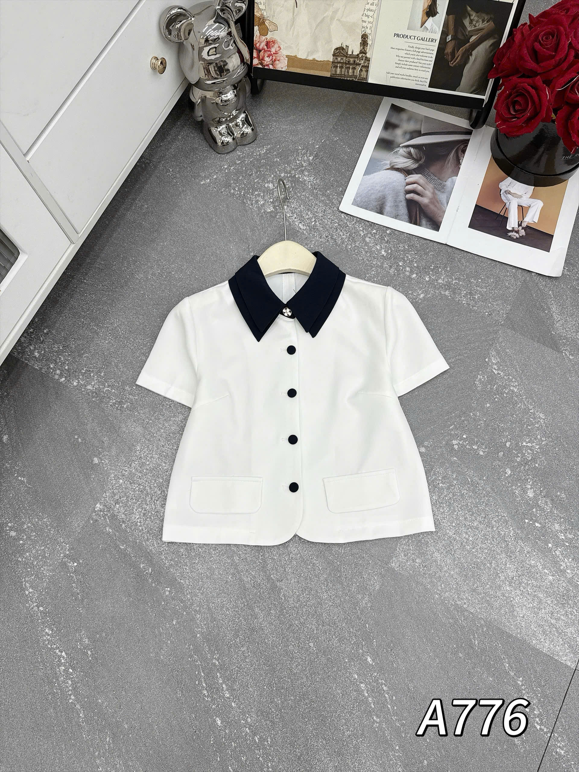 A776 Áo sơ mi cổ 2 tầng