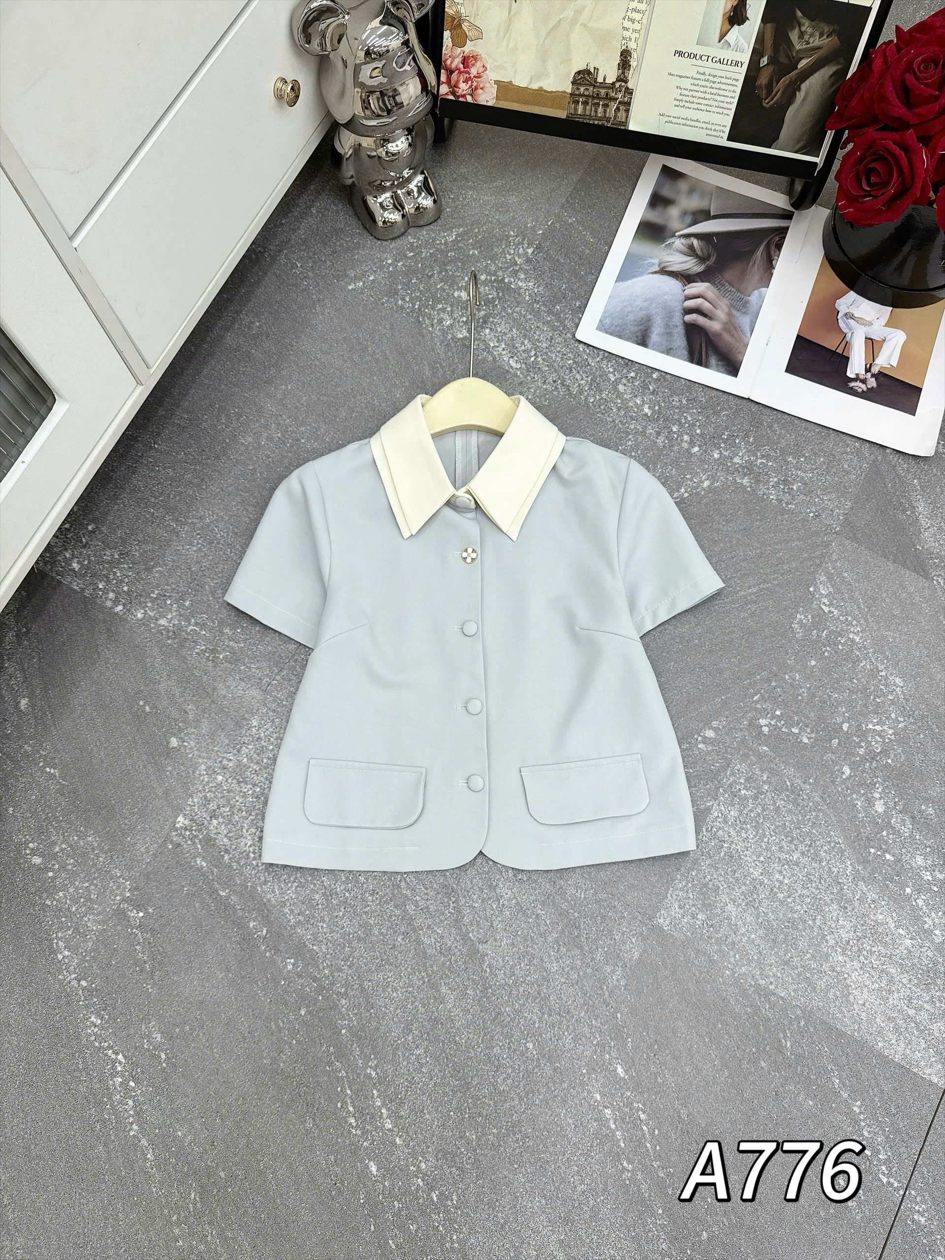 A776 Áo sơ mi cổ 2 tầng