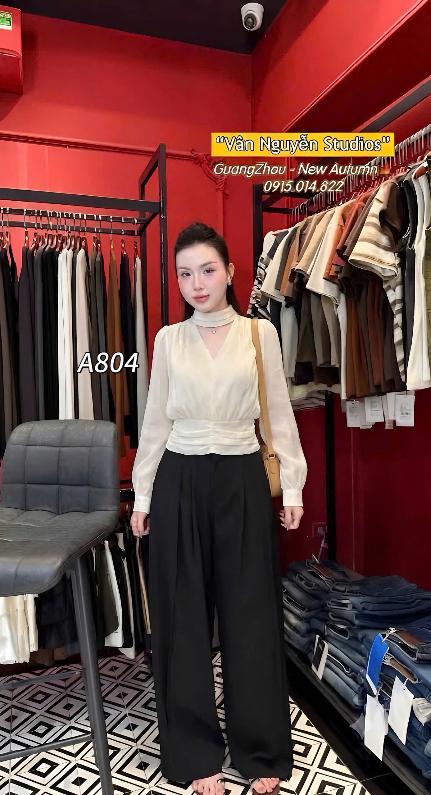 A804 Áo tơ hàn qccc chun lưng
