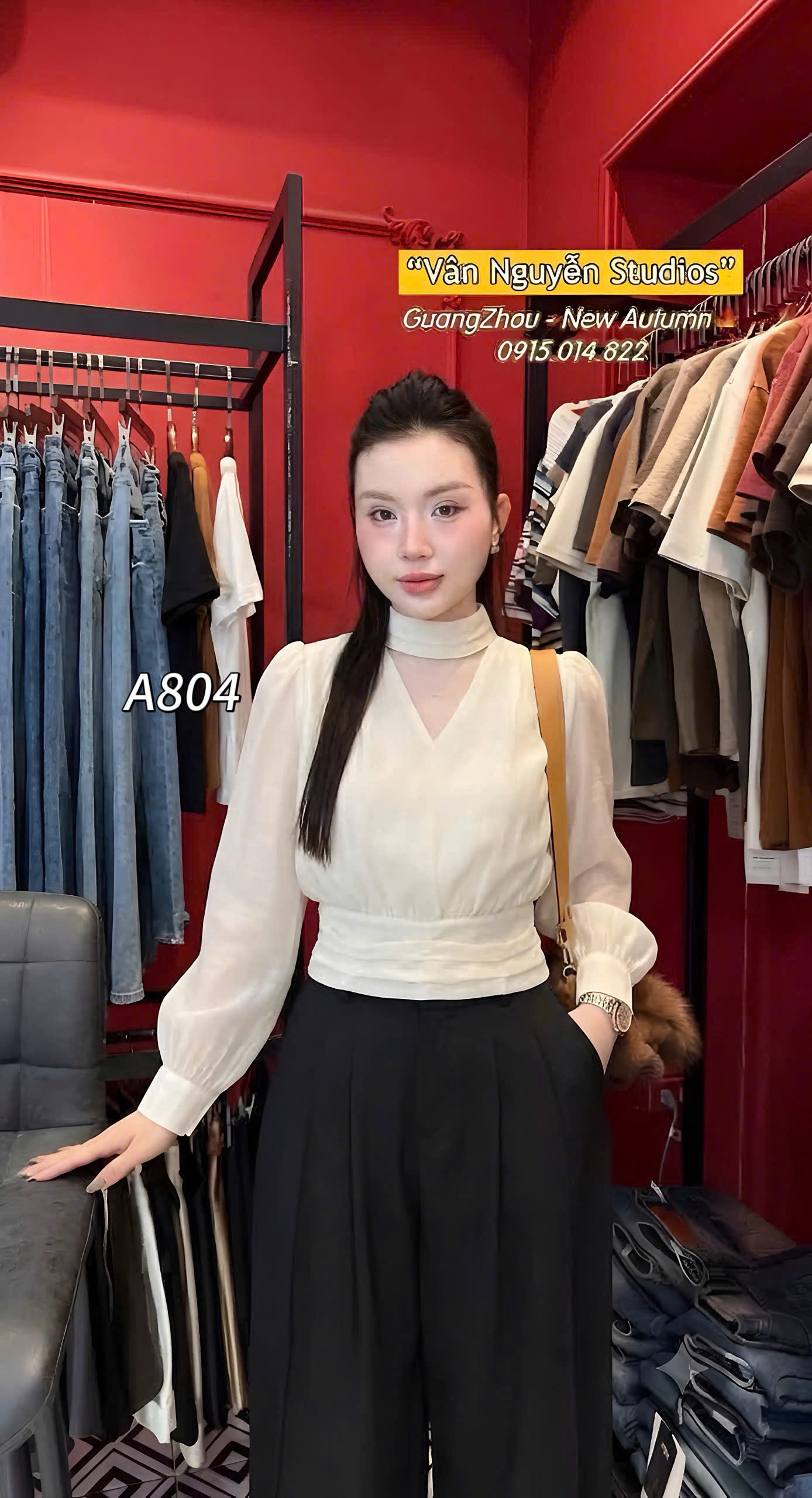 A804 Áo tơ hàn qccc chun lưng
