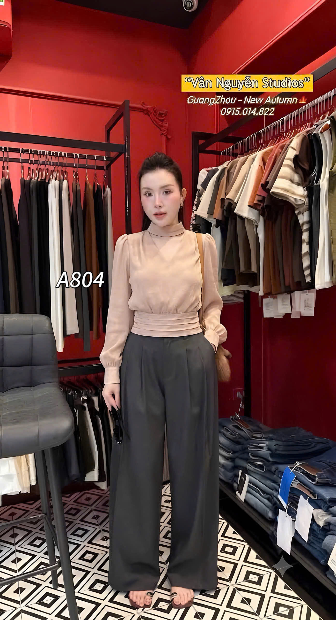 A804 Áo tơ hàn qccc chun lưng