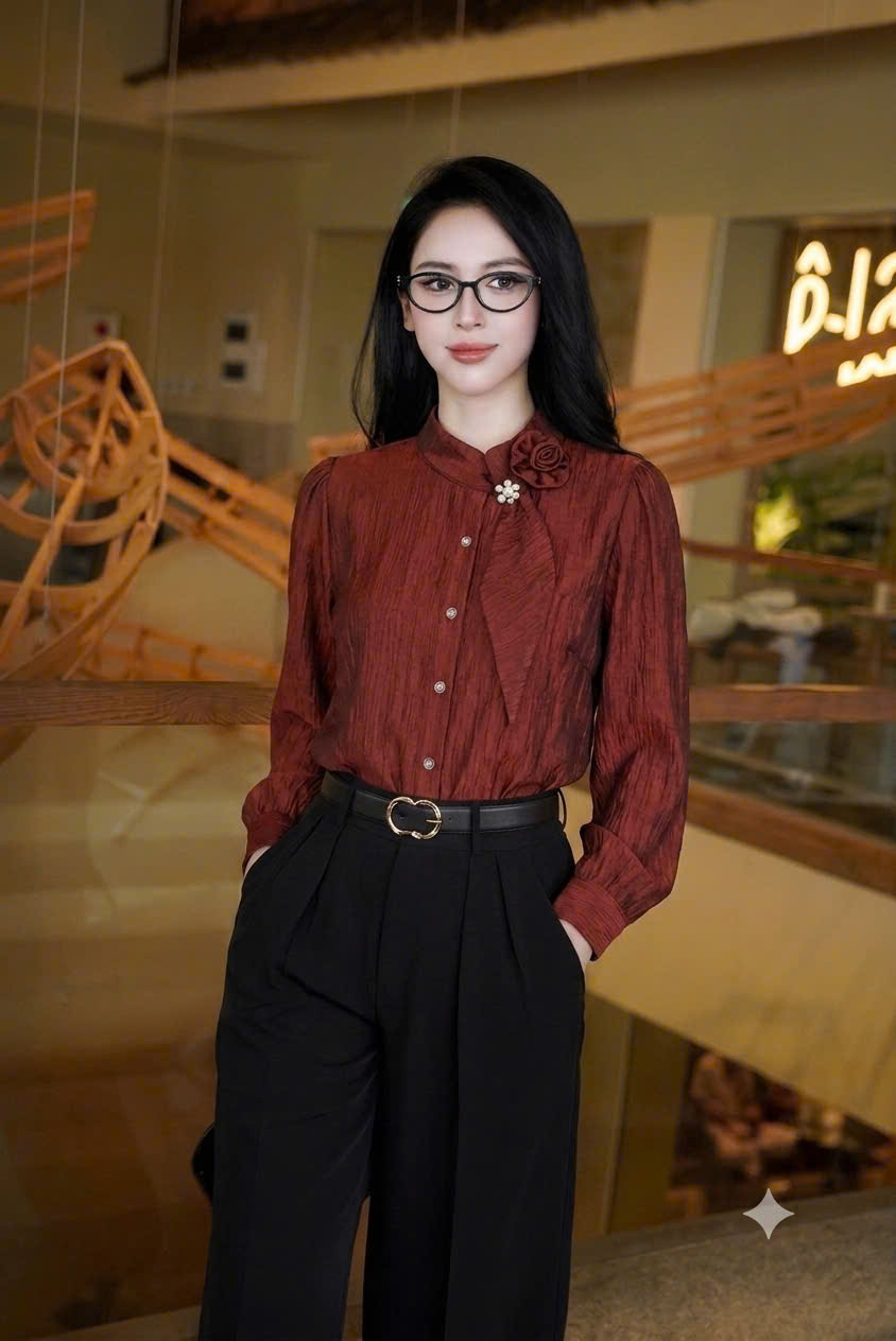 A810 Aó Sơ Mi Tơ Cổ Lệch