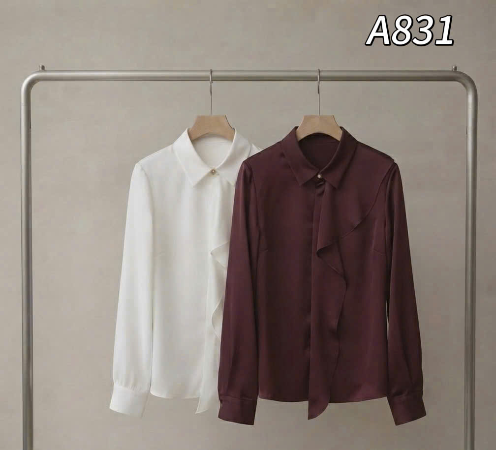 A831 Áo sơ mi cổ bèo rủ