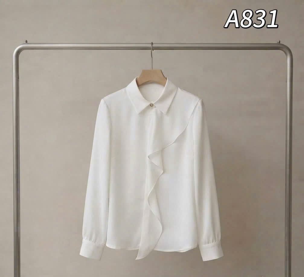 A831 Áo sơ mi cổ bèo rủ