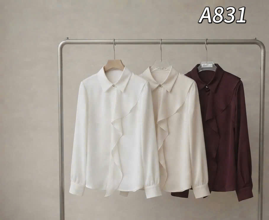 A831 Áo sơ mi cổ bèo rủ