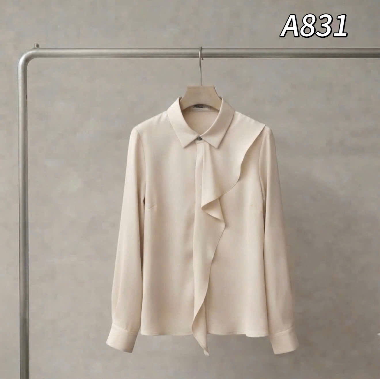A831 Áo sơ mi cổ bèo rủ
