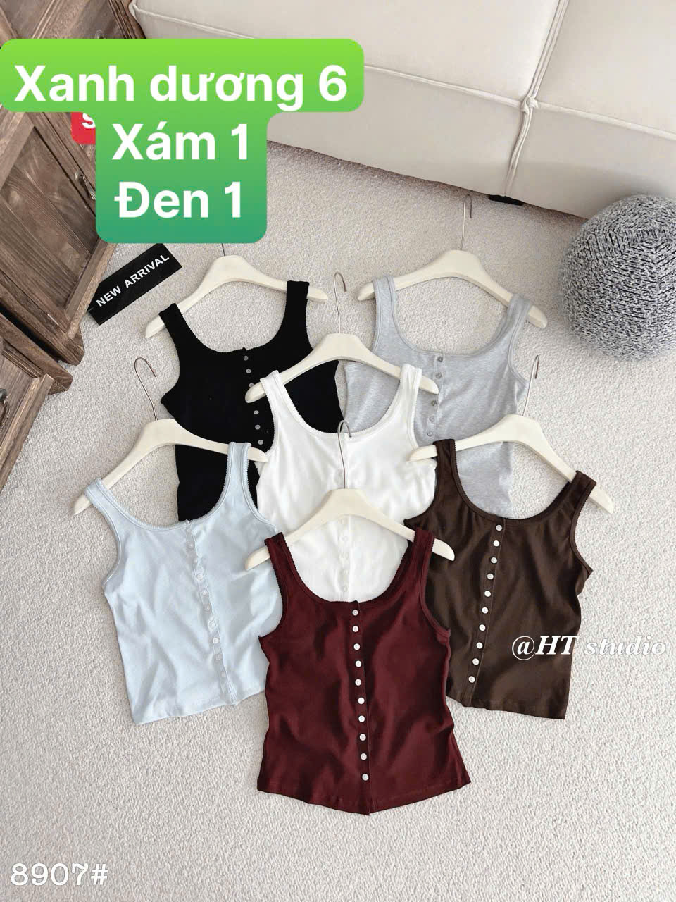 AP8907 áo 2 dây nhiều cúc
