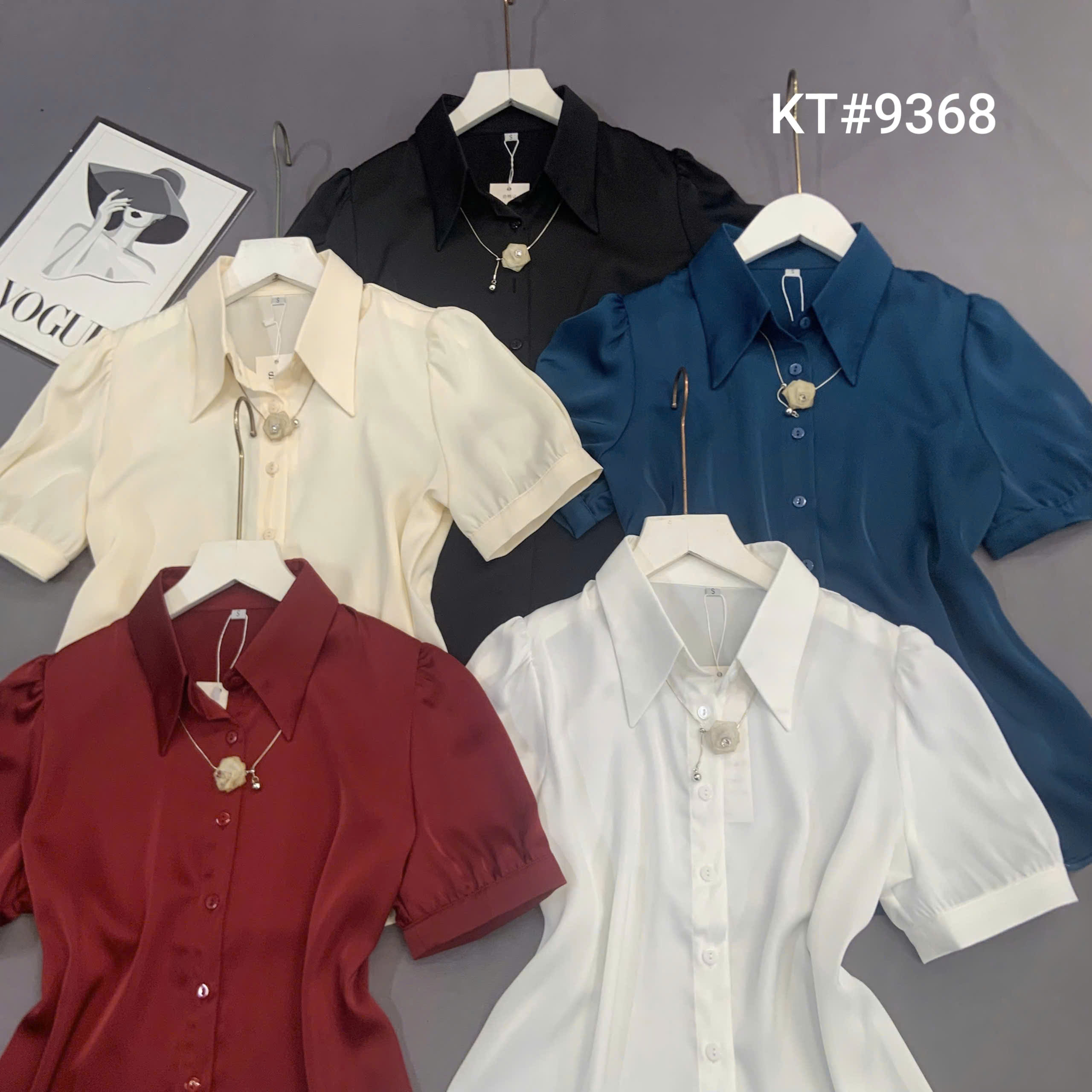 A9368 Áo sơ mi lụa kèm dây cổ