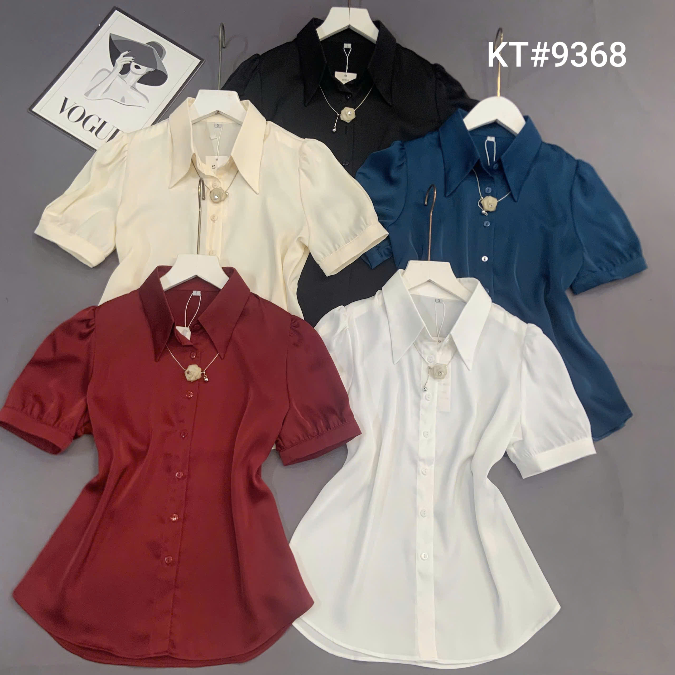 A9368 Áo sơ mi lụa kèm dây cổ