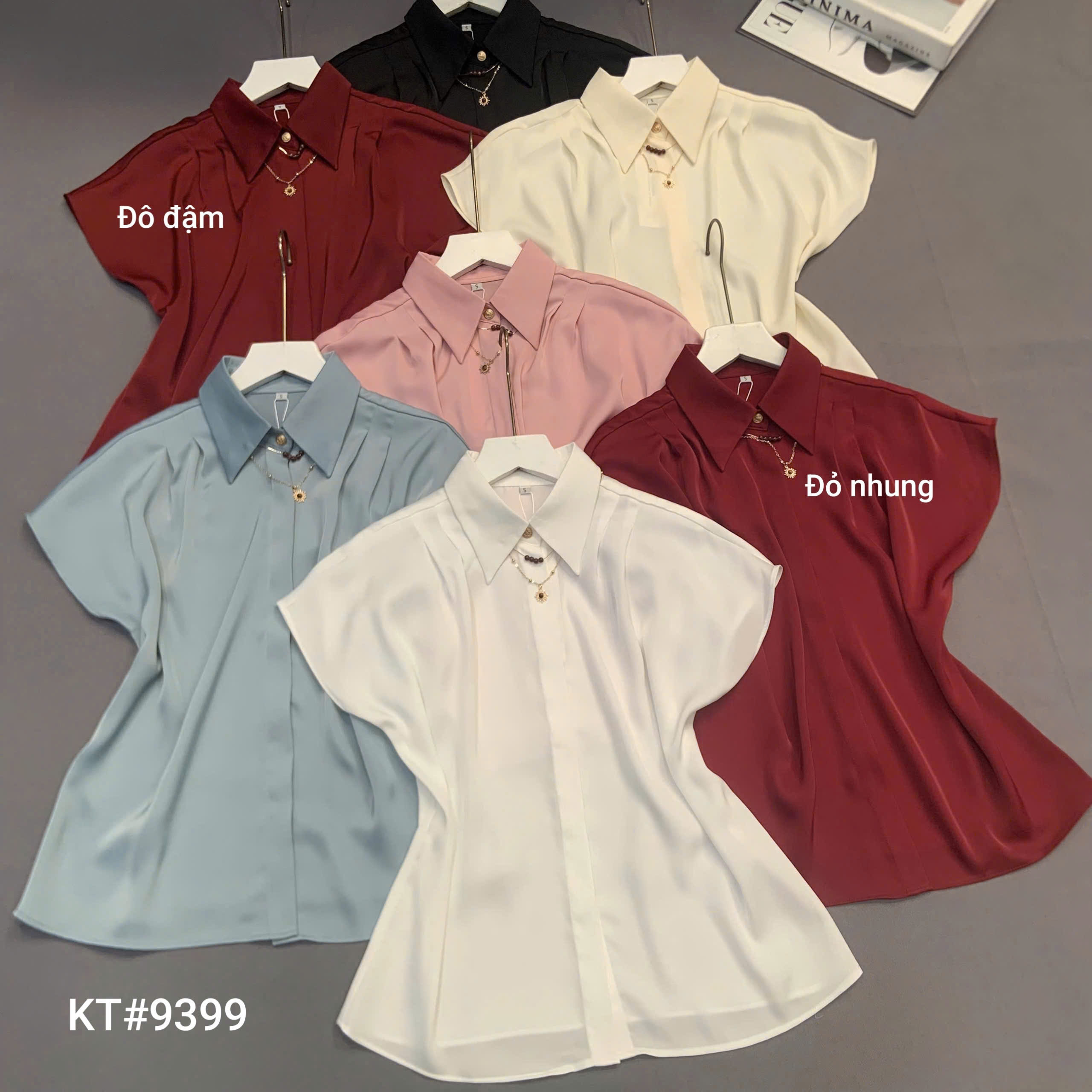 A9399 Áo sơ mi lụa dây cổ