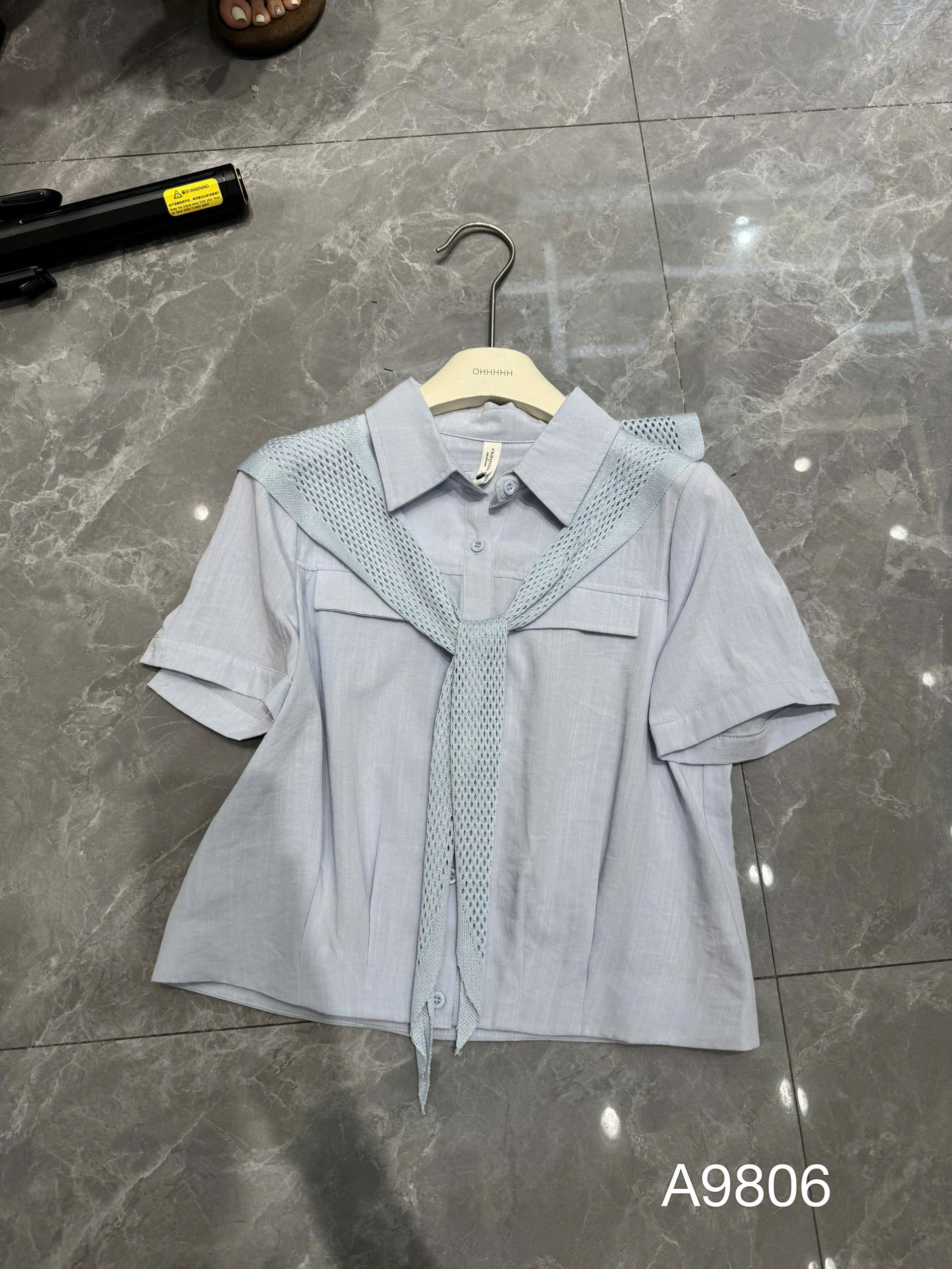 A9806 Áo sơ mi kèm khăn lưới
