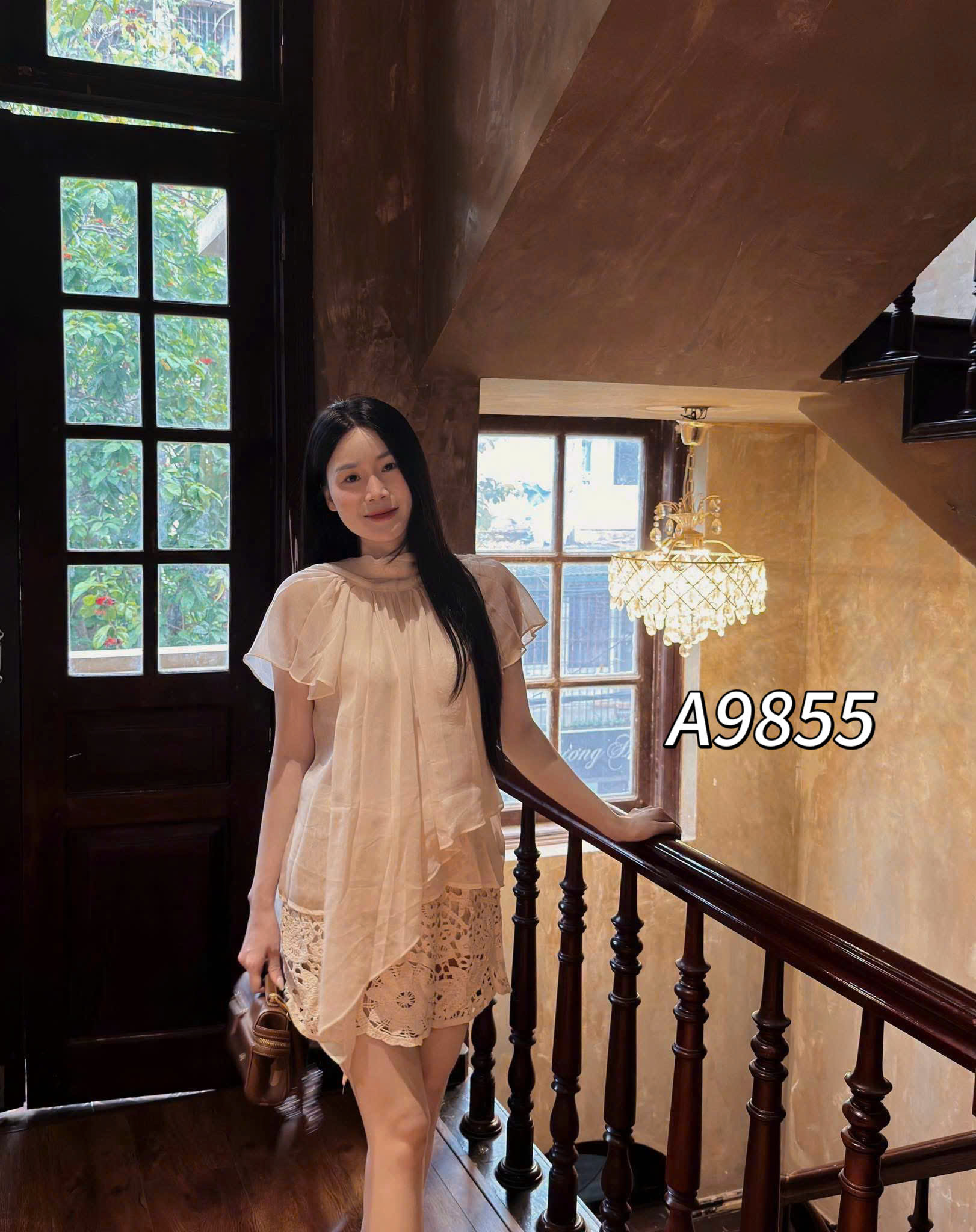 A9855 Áo kiểu tay bồng