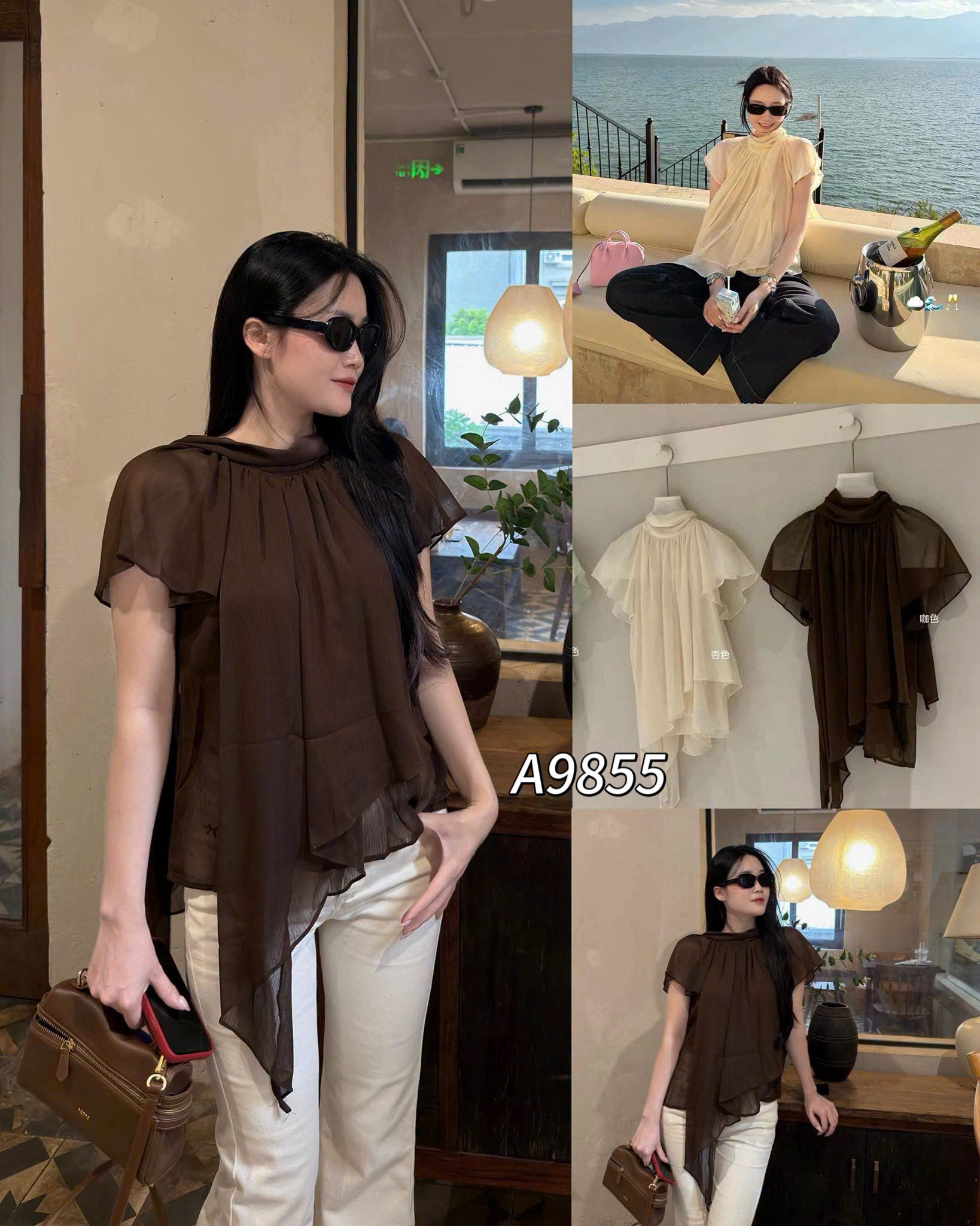 A9855 Áo kiểu tay bồng