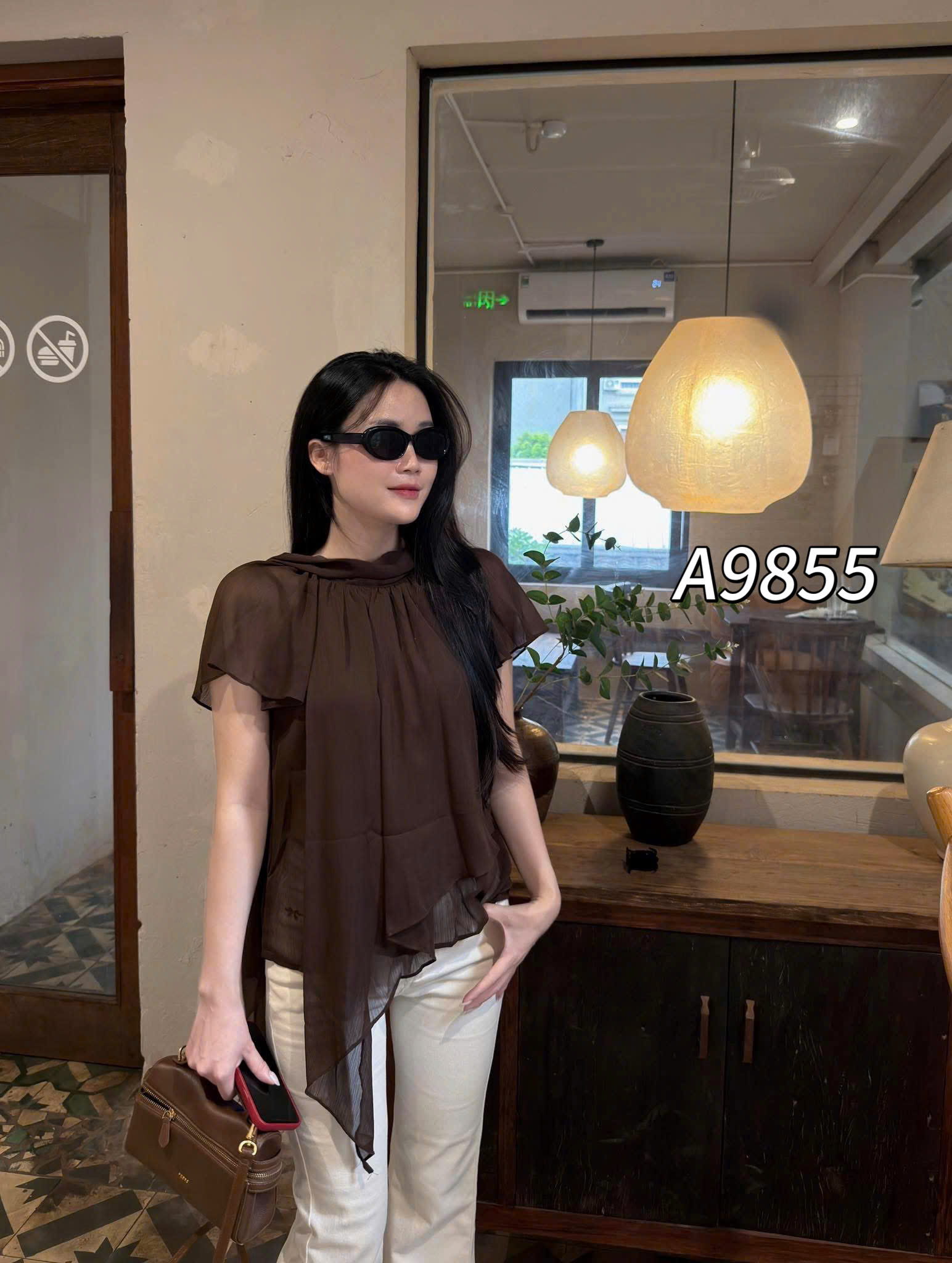 A9855 Áo kiểu tay bồng