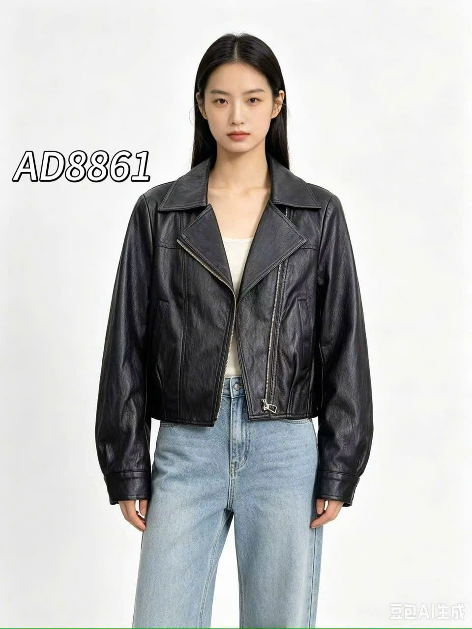 AD8861 Áo da khóa dọc QC