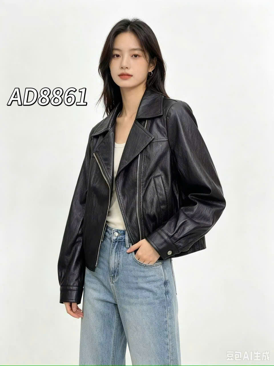 AD8861 Áo da khóa dọc QC