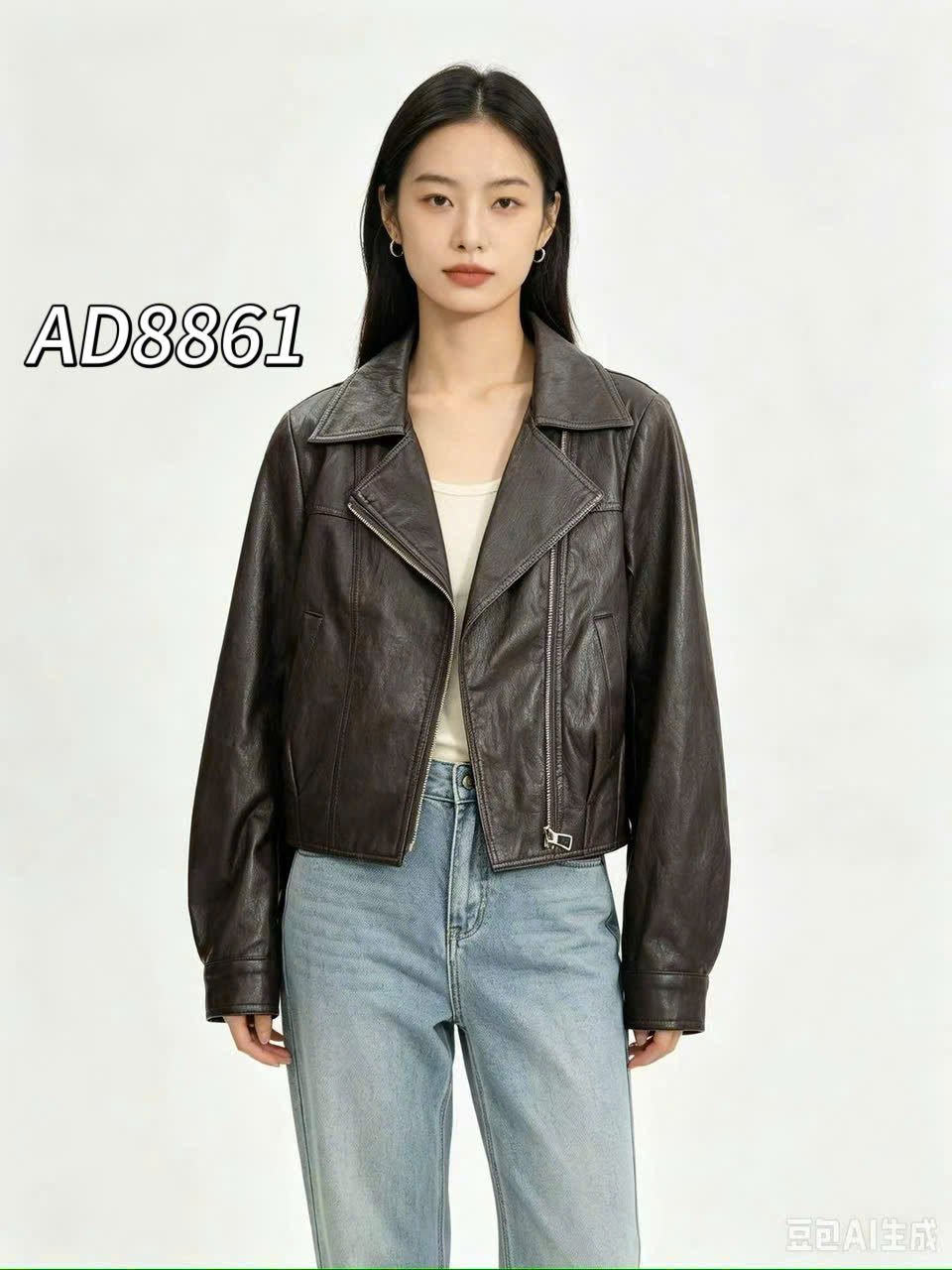 AD8861 Áo da khóa dọc QC