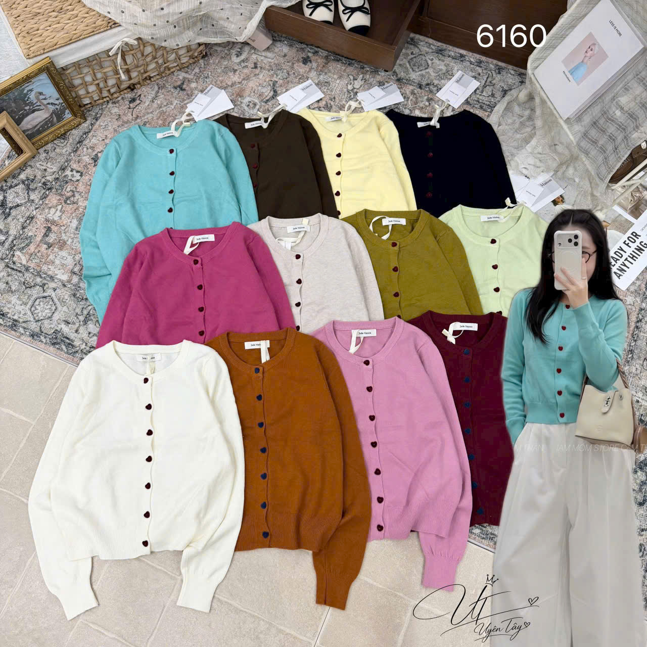 AL6160 Áo len cadigan dài tay