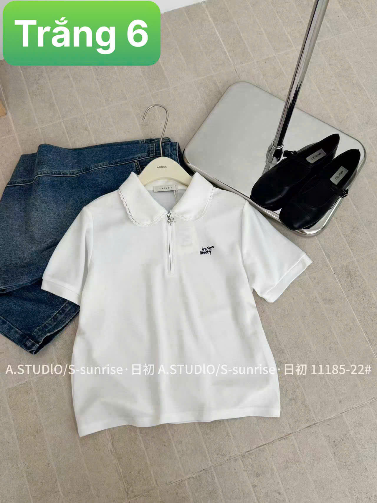 AP11185 áo polo cổ khóa