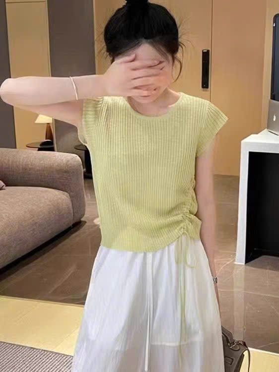 AP2004 Áo phông rút eo cổ tròn
