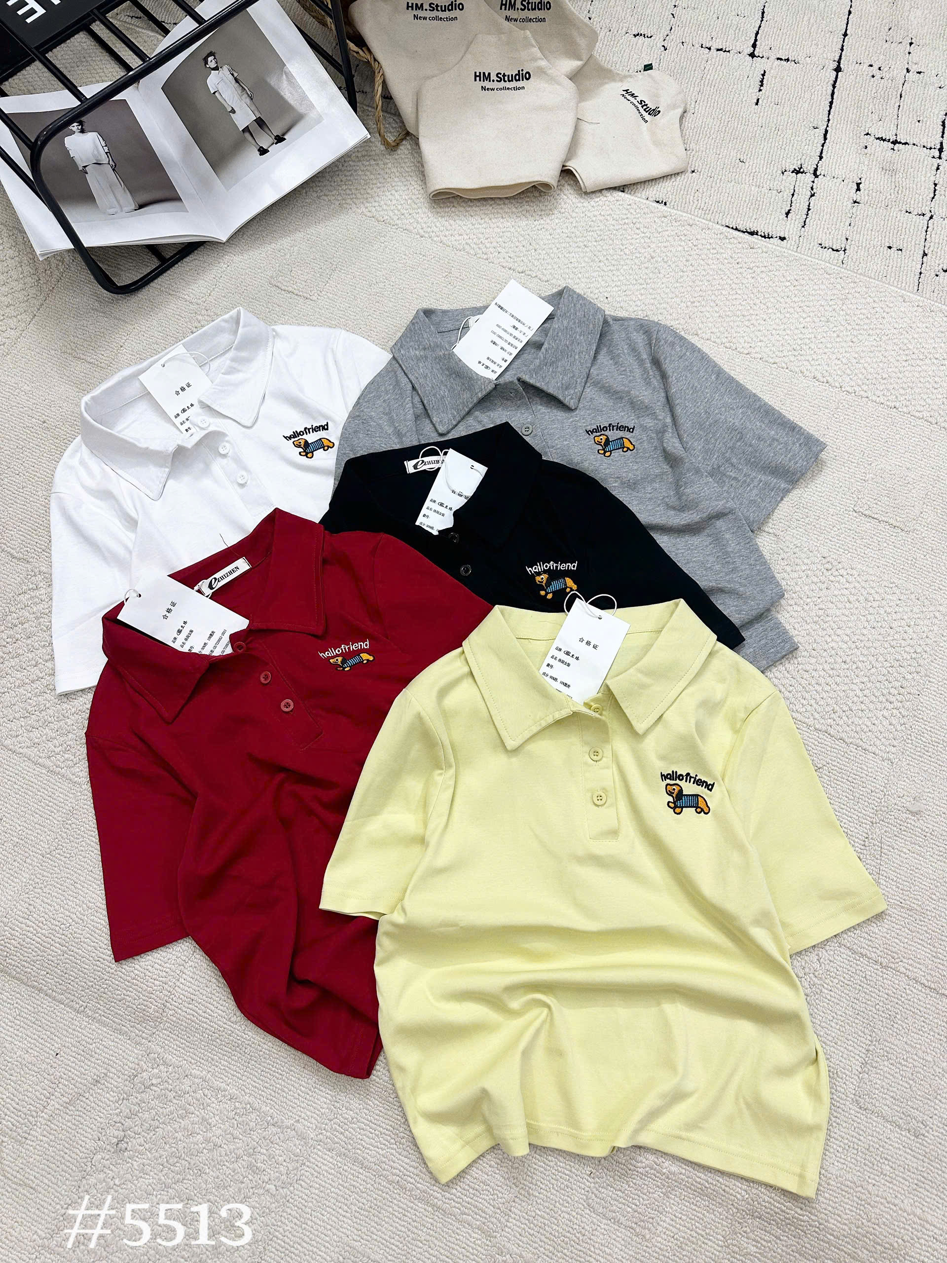 AP5513 Áo polo thêu chó