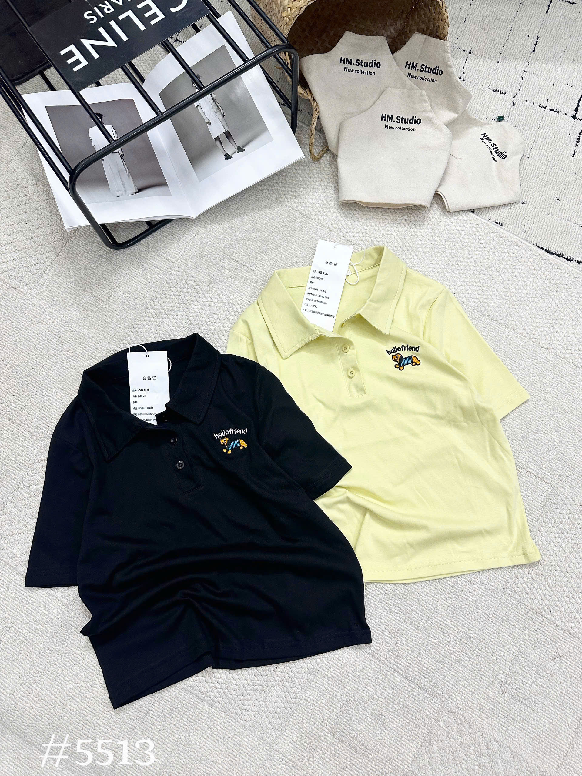 AP5513 Áo polo thêu chó