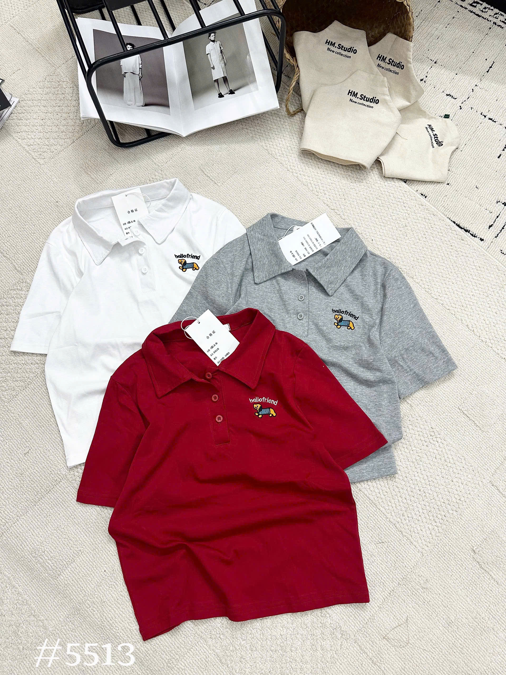 AP5513 Áo polo thêu chó