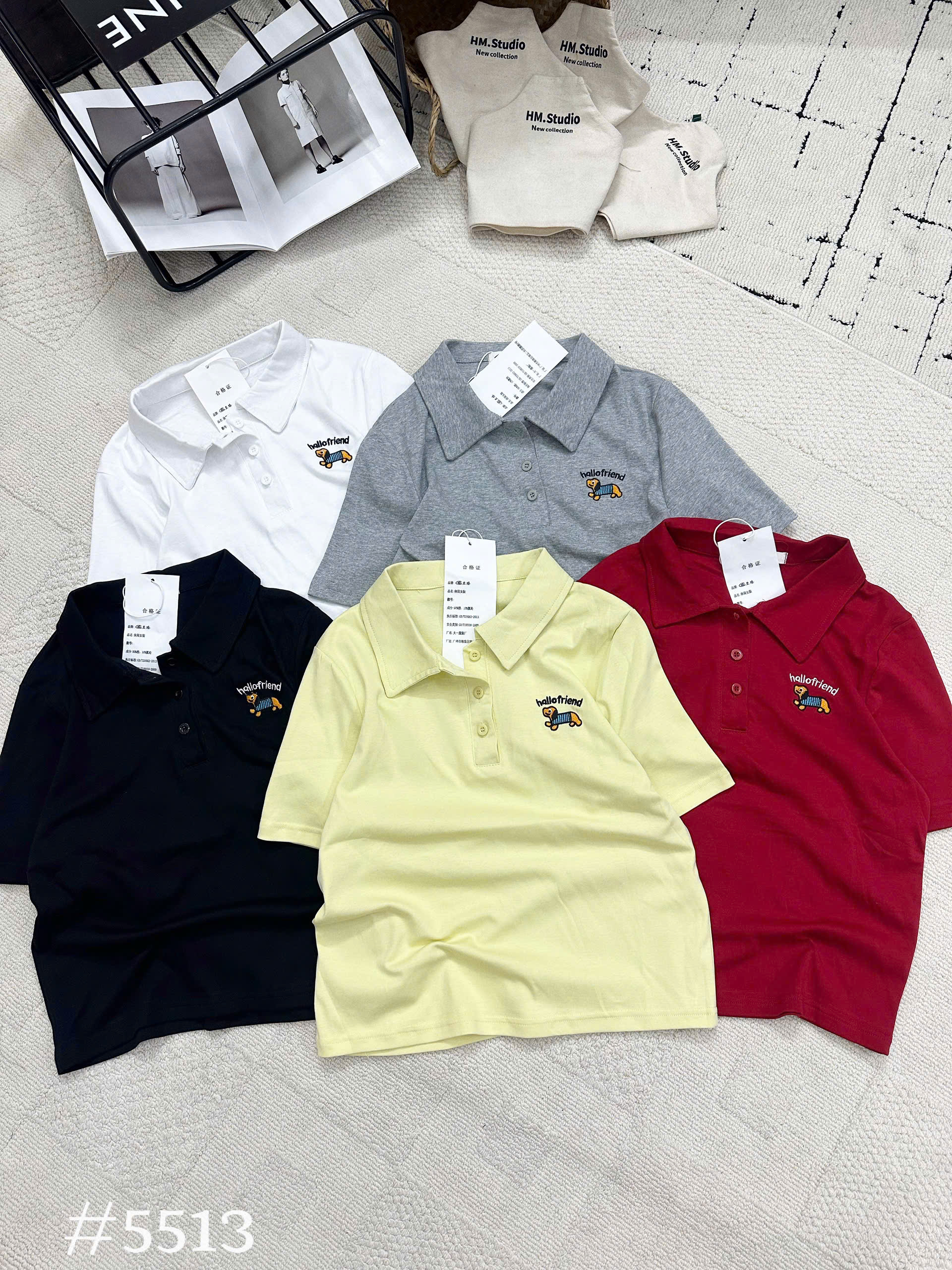 AP5513 Áo polo thêu chó