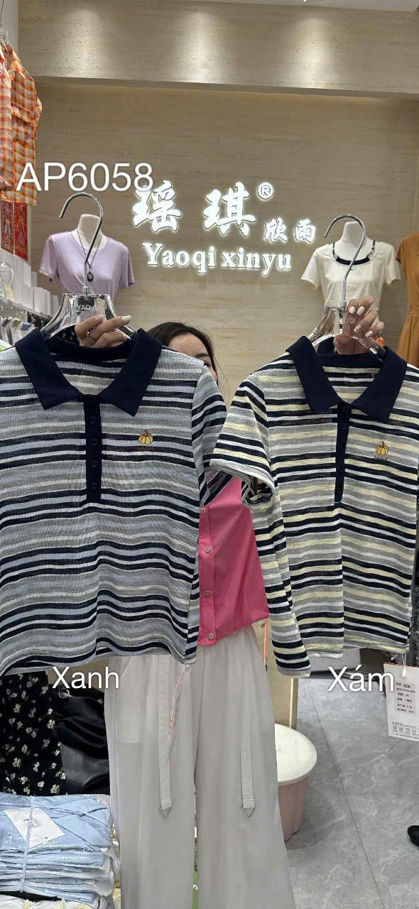 AP6058 Áo polo thêu quả bí ngô