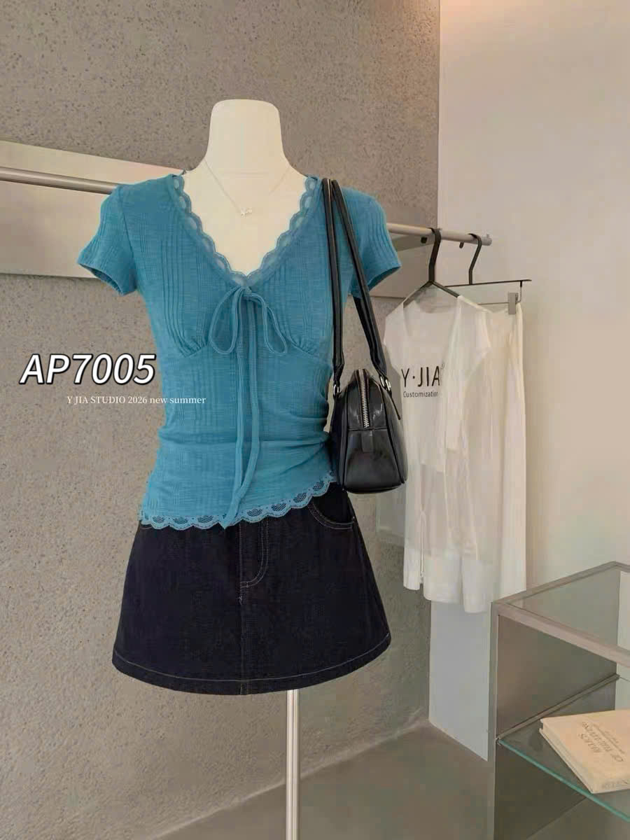 AP7005 áo cổ V dây rút