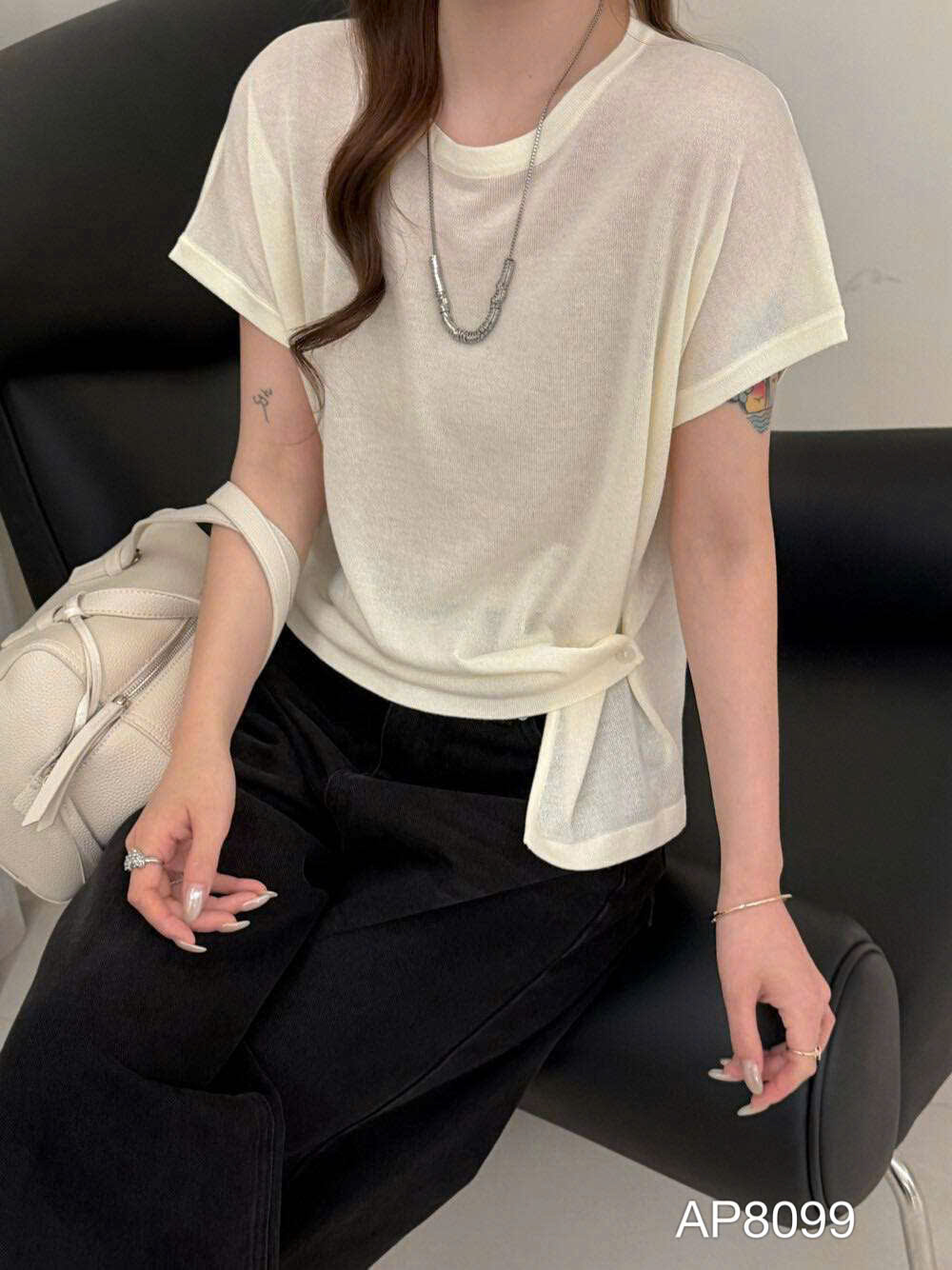 AP8099 Áo phông cúc lệch áo