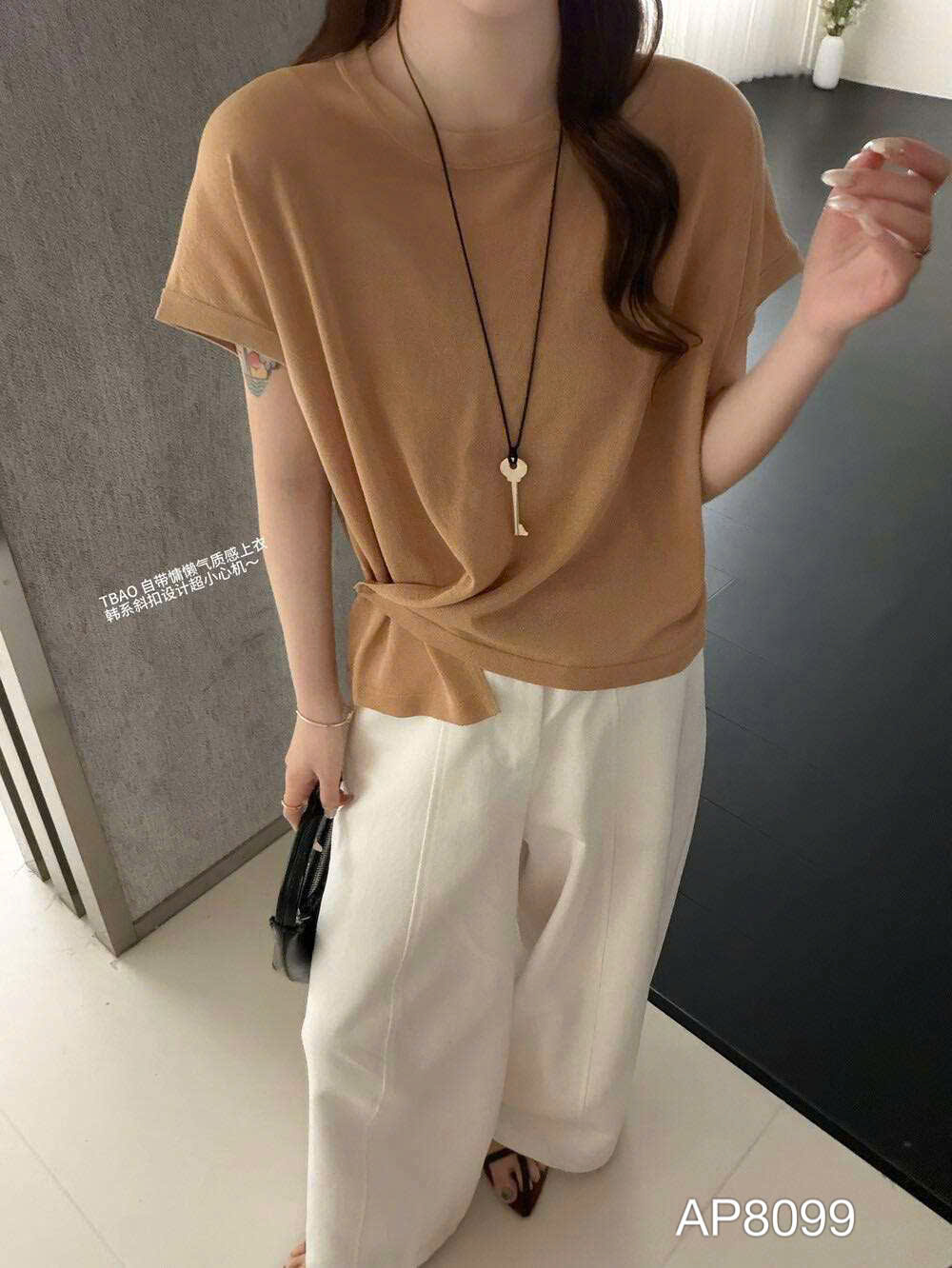 AP8099 Áo phông cúc lệch áo