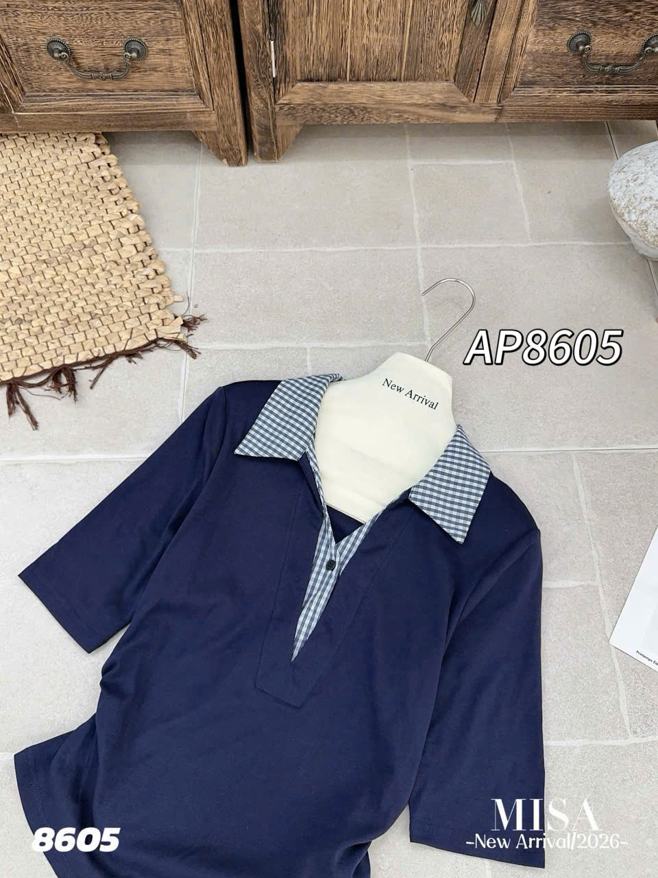 AP8605 áo thun cổ phối sơ mi