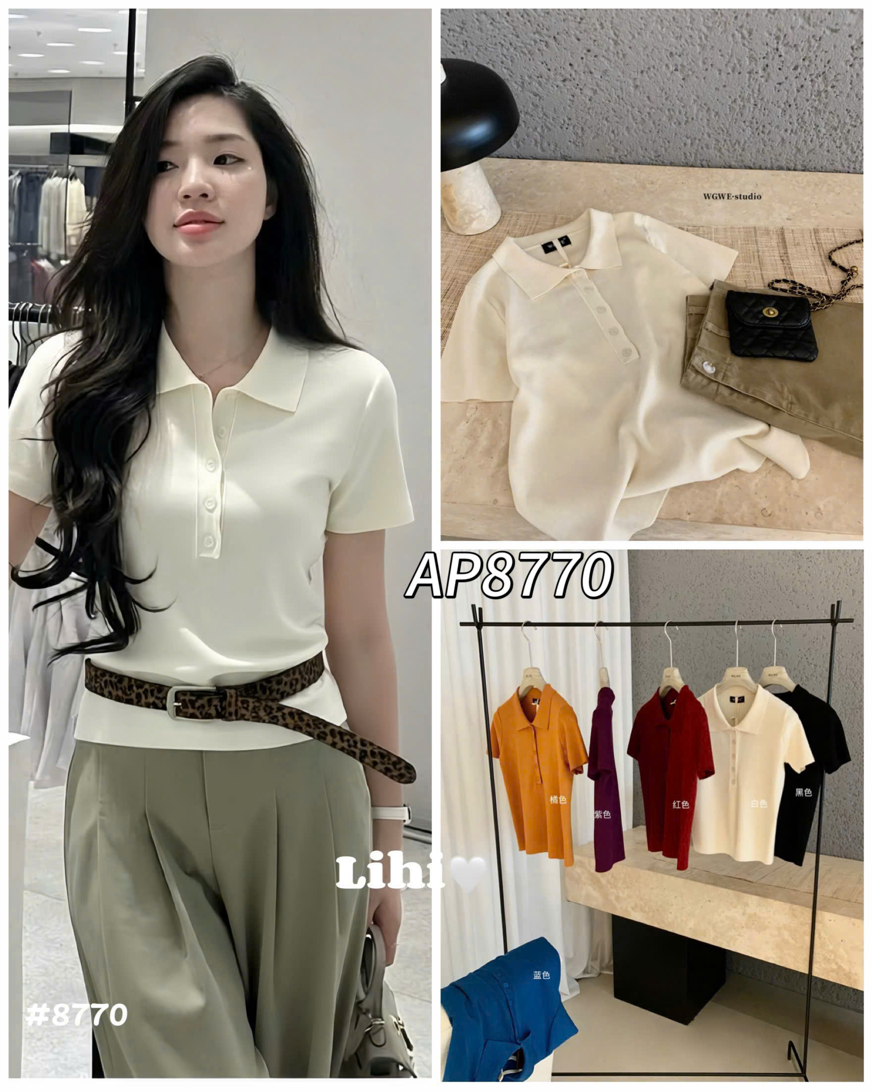 AP8770 - áo montoghi polo nhiều cúc