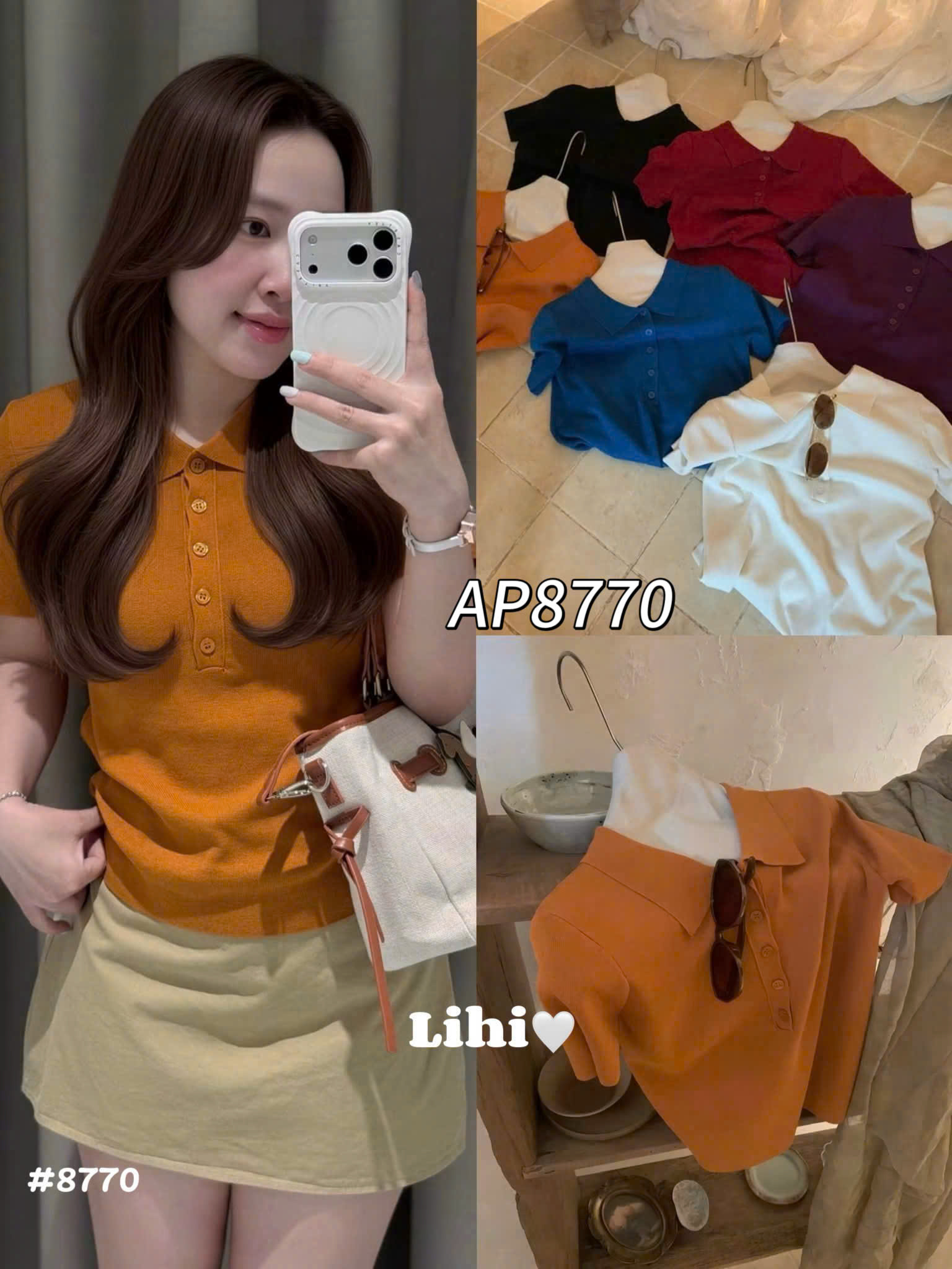 AP8770 - áo montoghi polo nhiều cúc