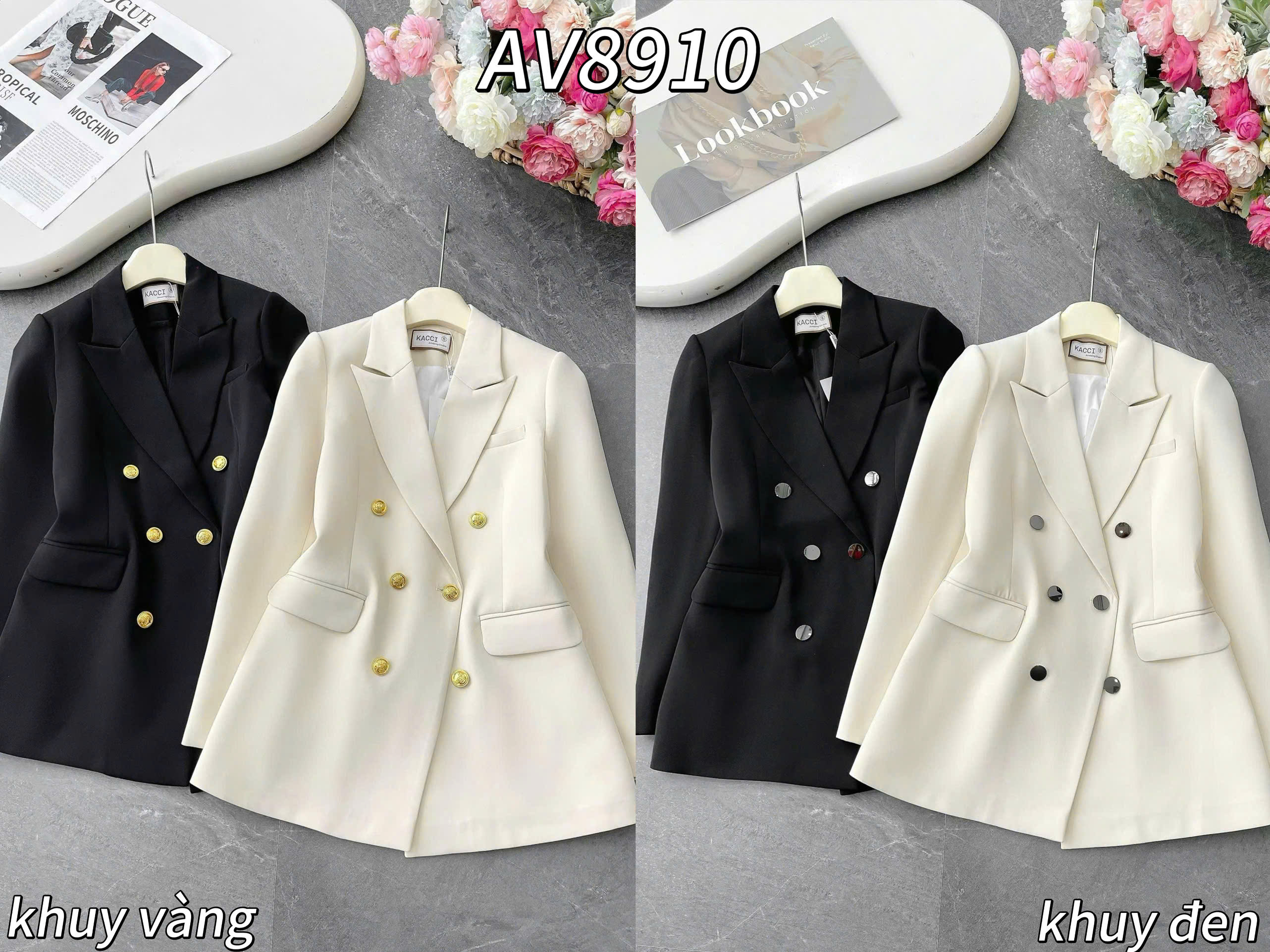 AV8910 áo vest tag YSL 2 lớp