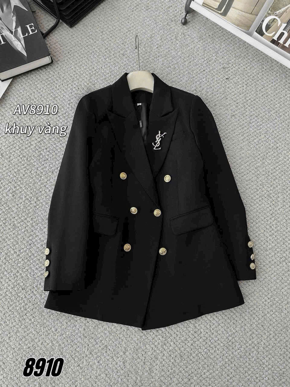 AV8910 áo vest tag YSL 2 lớp