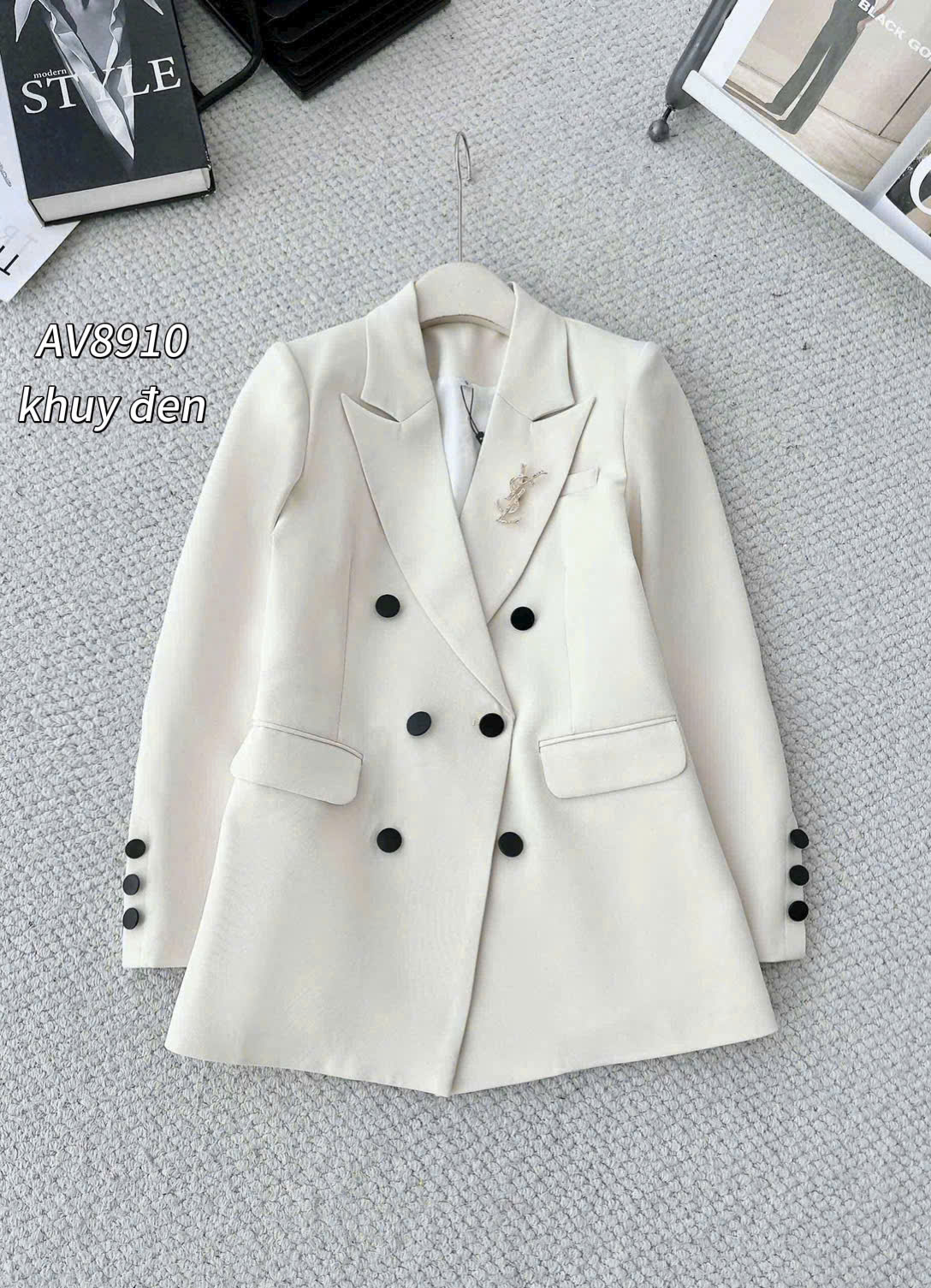 AV8910 áo vest tag YSL 2 lớp