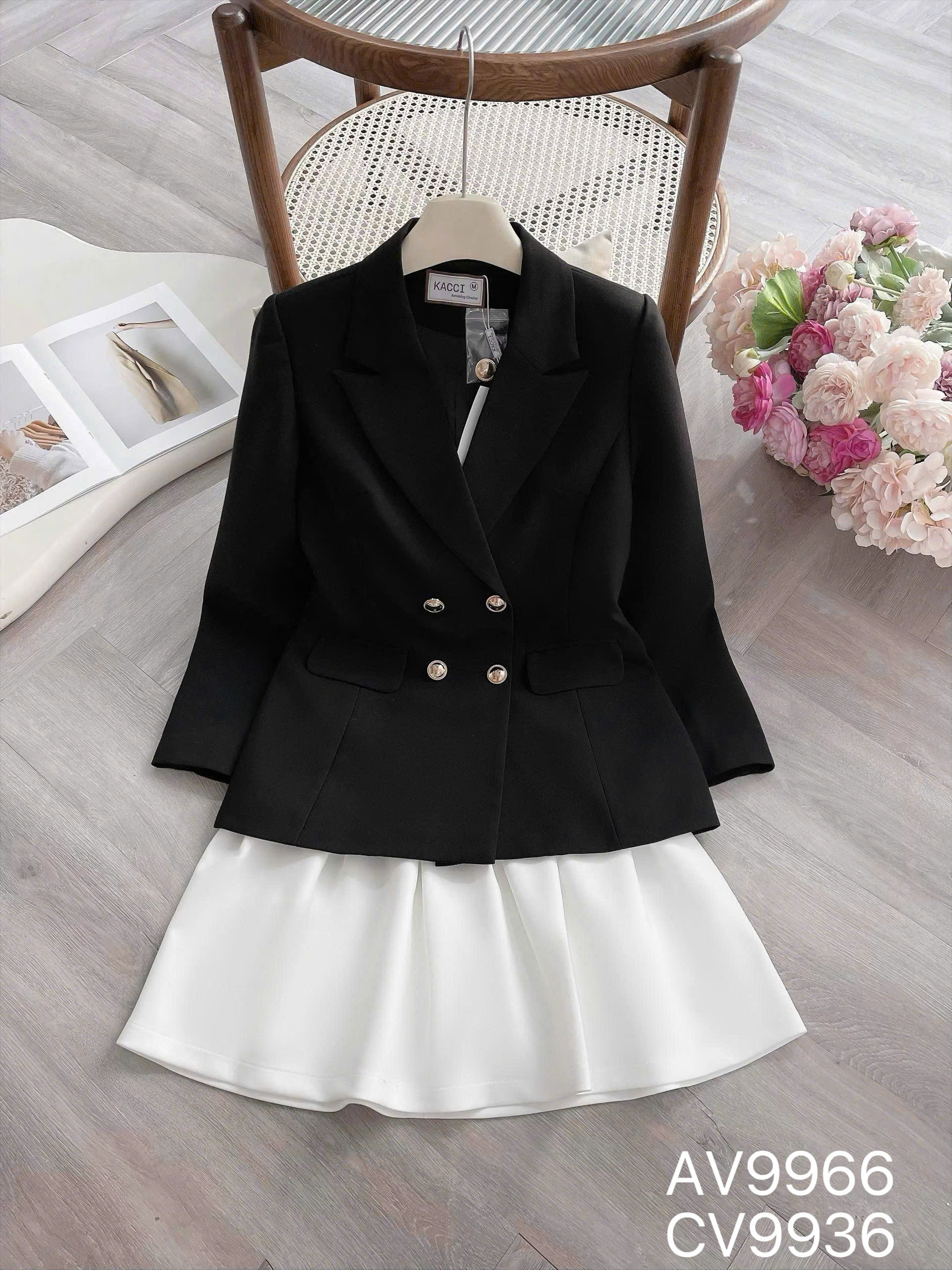 AV9966 Áo vest cổ véch 4 cúc