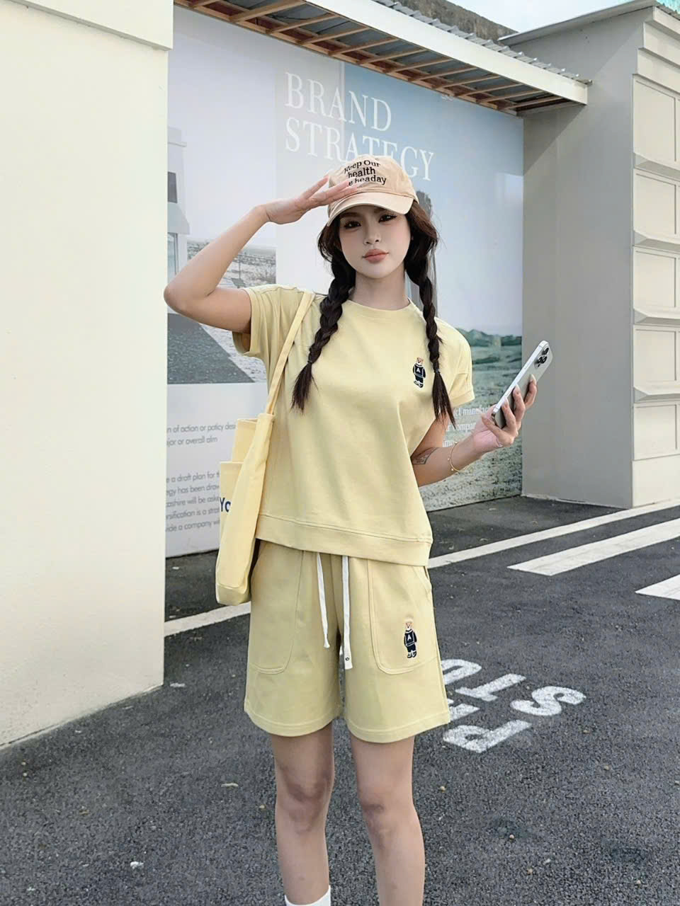 B523 Set cộc thêu gấu