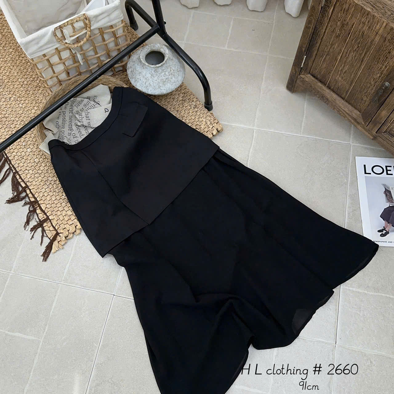 CV2660 Chân váy xòe tầng nắp túi