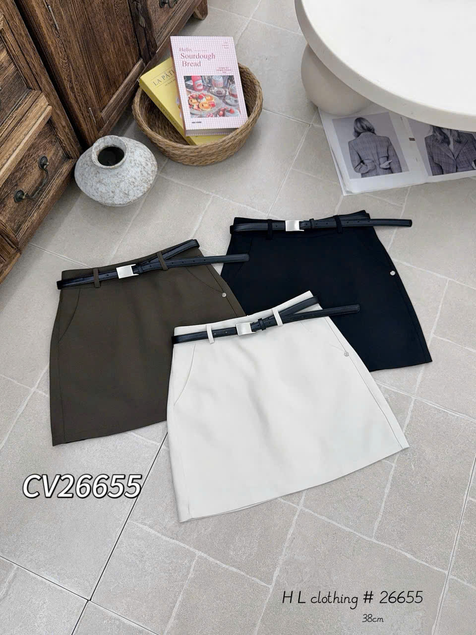 CV26655 CV ngắn chữ A 2 túi