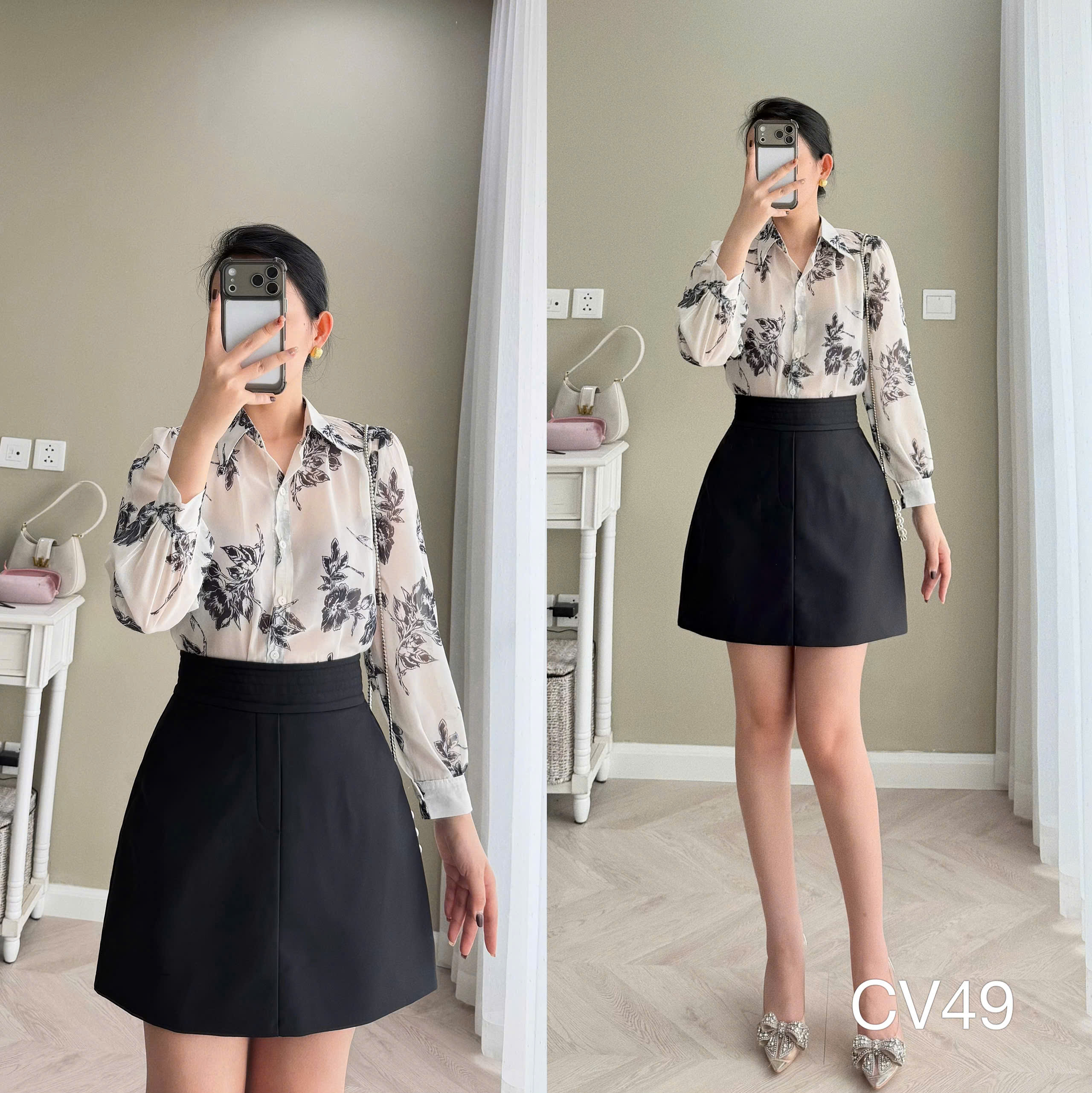 CV49 Chân váy A cạp li 2 túi