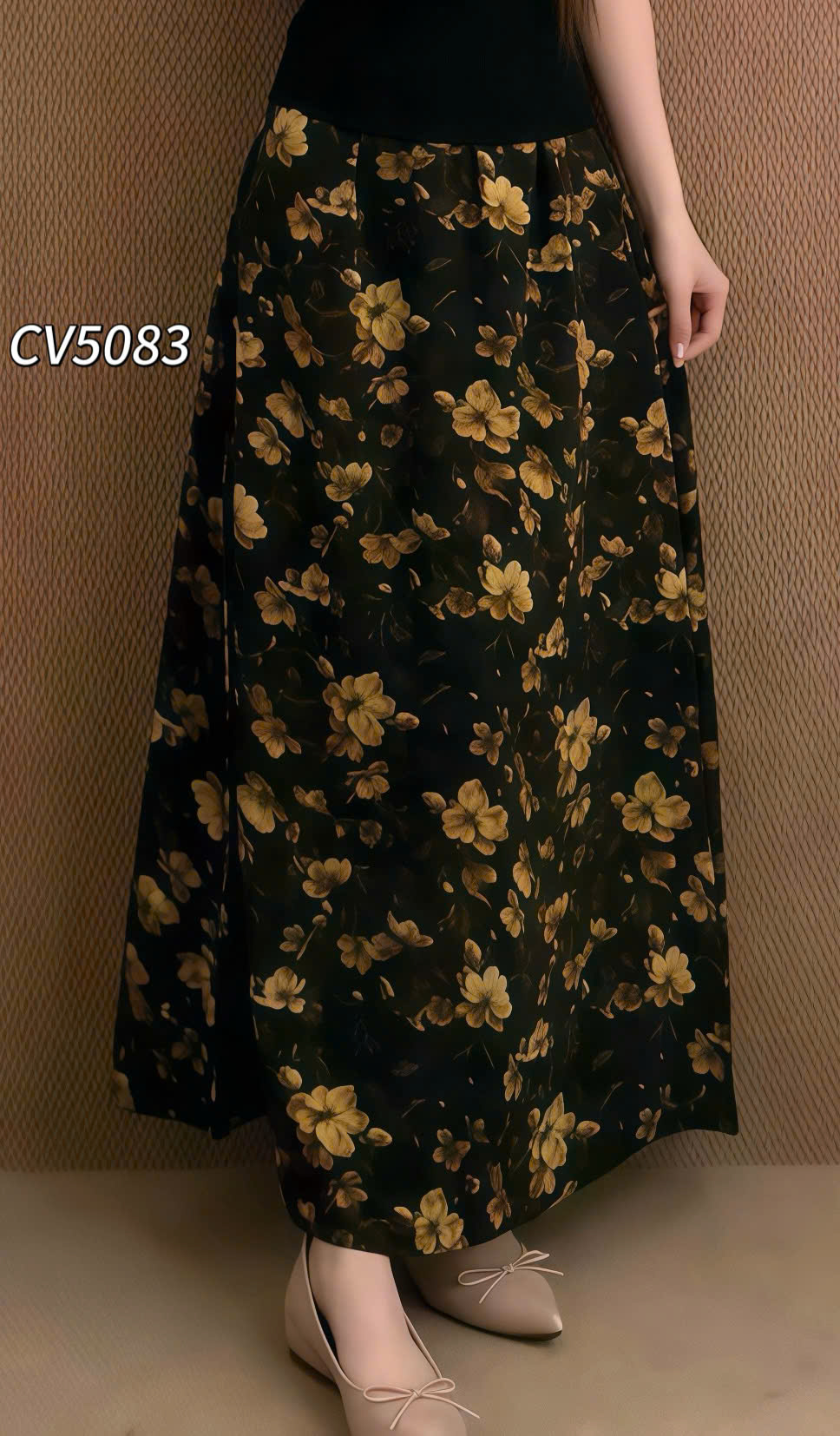 CV5083 Chân váy hoa lụa
