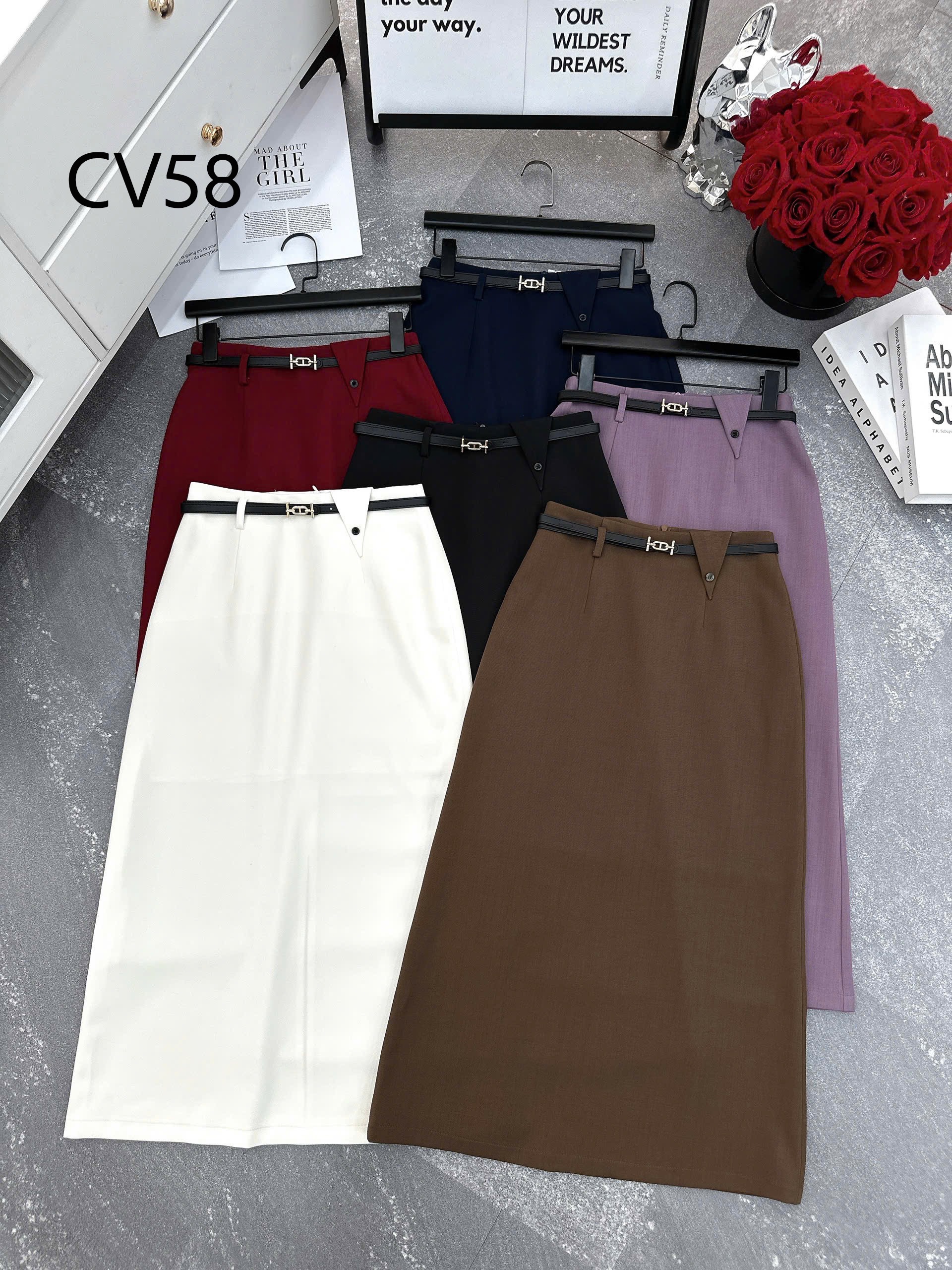CV58 Chân váy A dài cạp tam giác