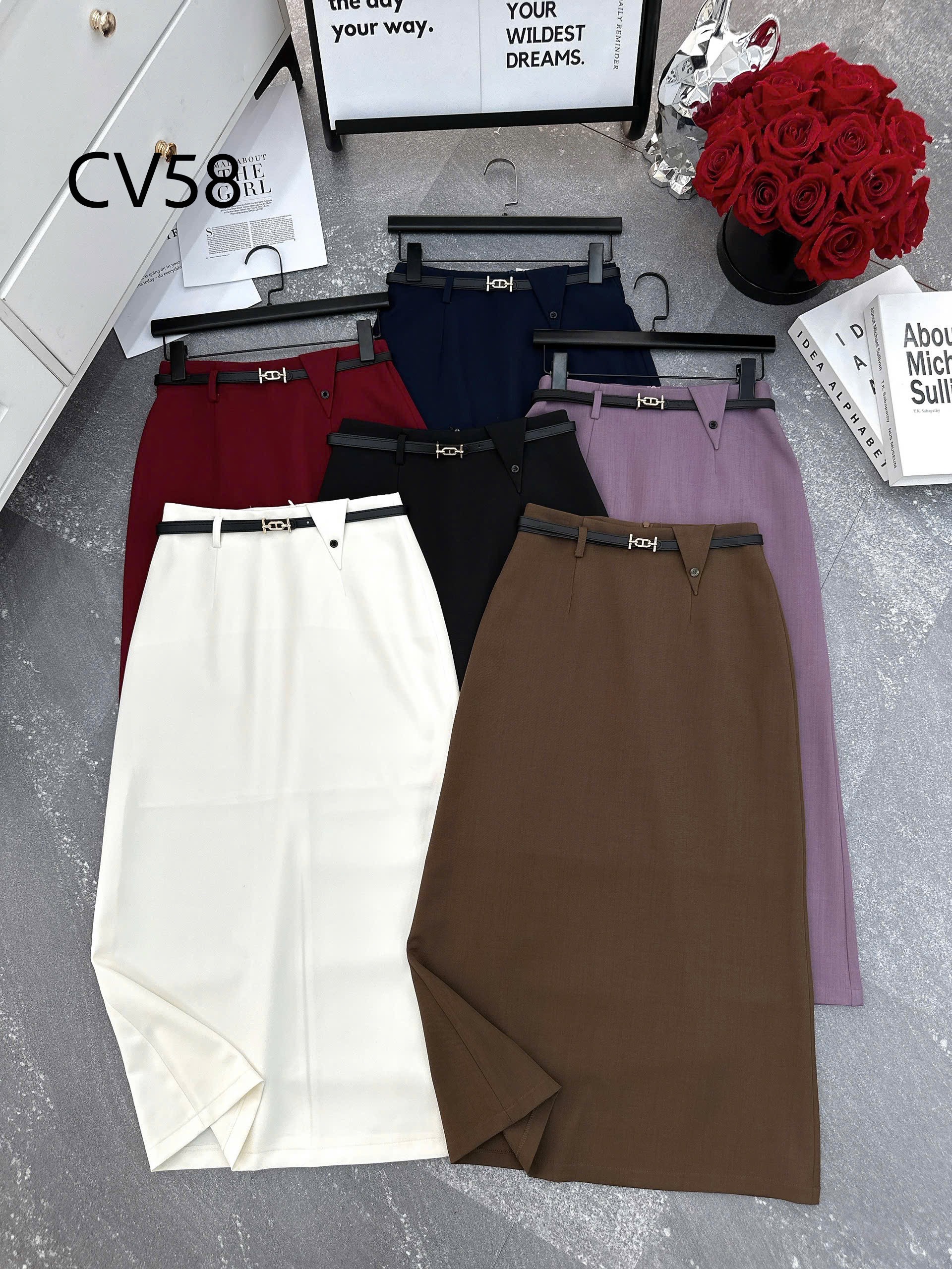 CV58 Chân váy A dài cạp tam giác