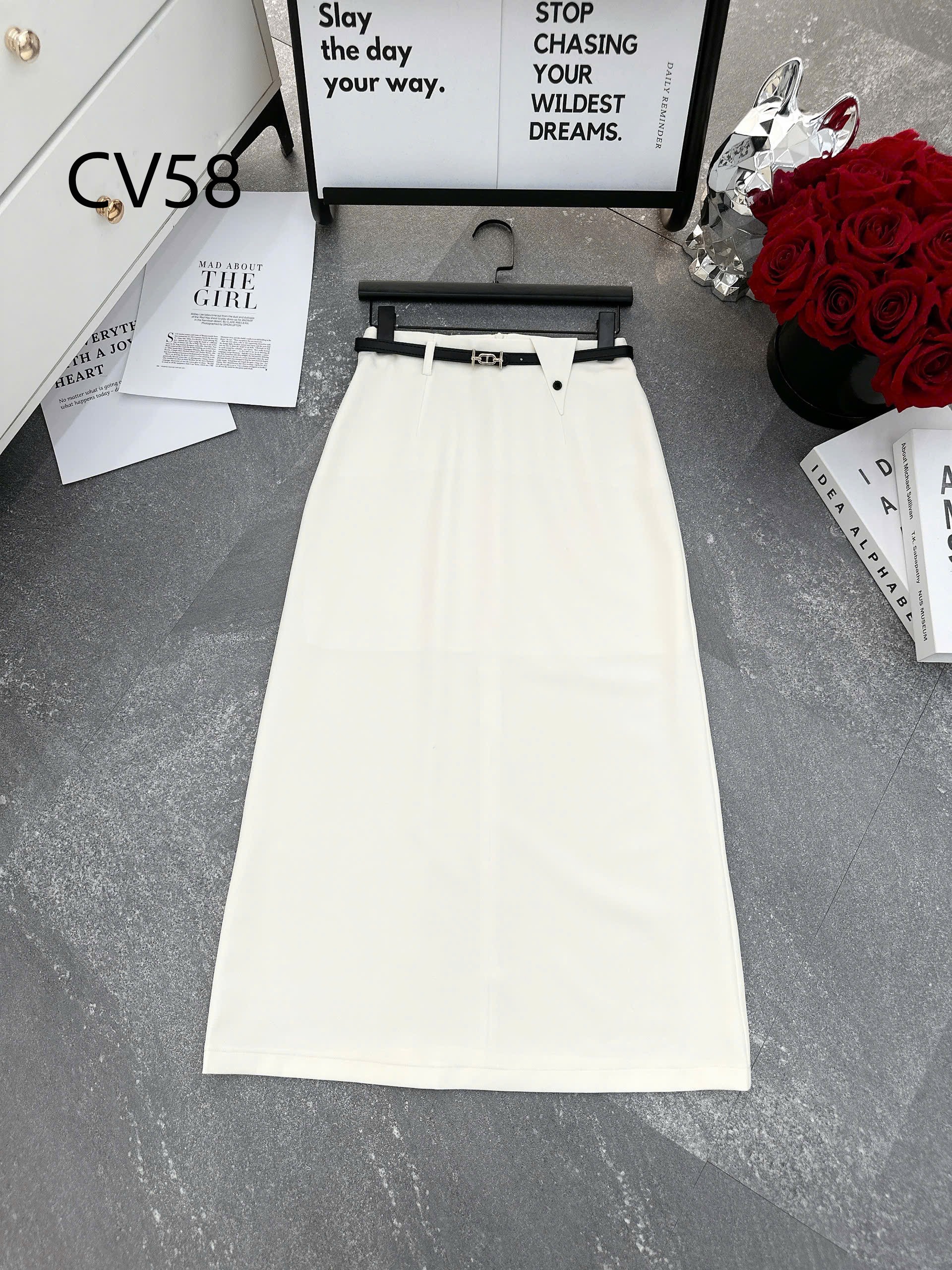 CV58 Chân váy A dài cạp tam giác