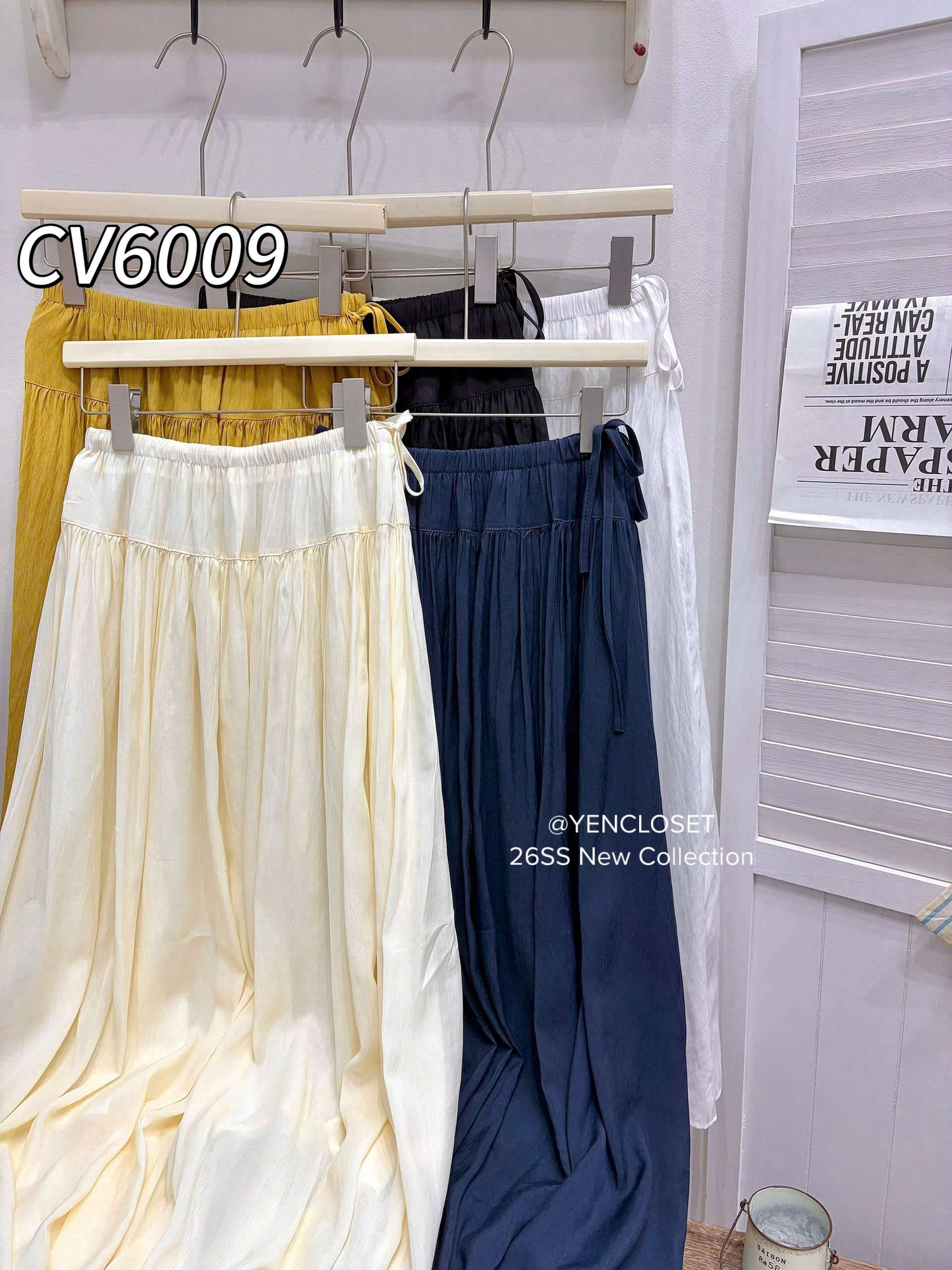 CV6009 Chân váy xòe tơ dây cap chun